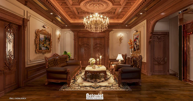 Phong cách nội thất tân cổ điển 485m² Bắc Ninh - transitional style, fusion 70% cổ điển 30% hiện đại