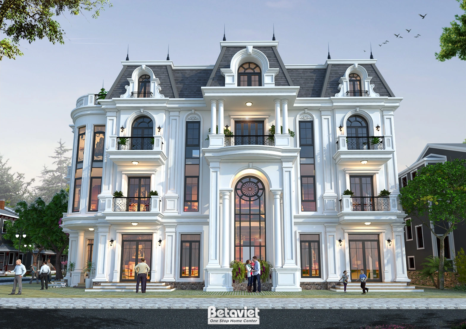 dinh thự phong 4 tầng phong cách tân cổ điển  tại Đắk Lắk