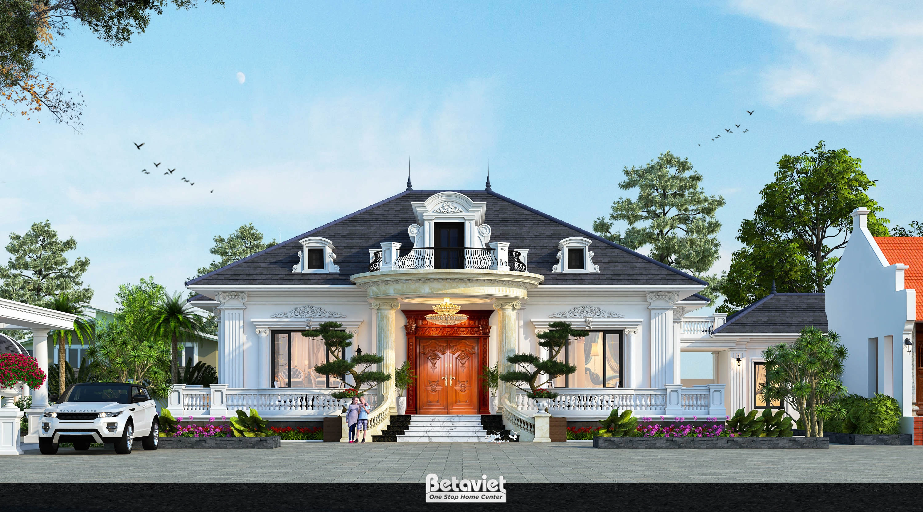 dinh thự tân cổ điển 3 tầng mái Mansard tại Hải Phòng