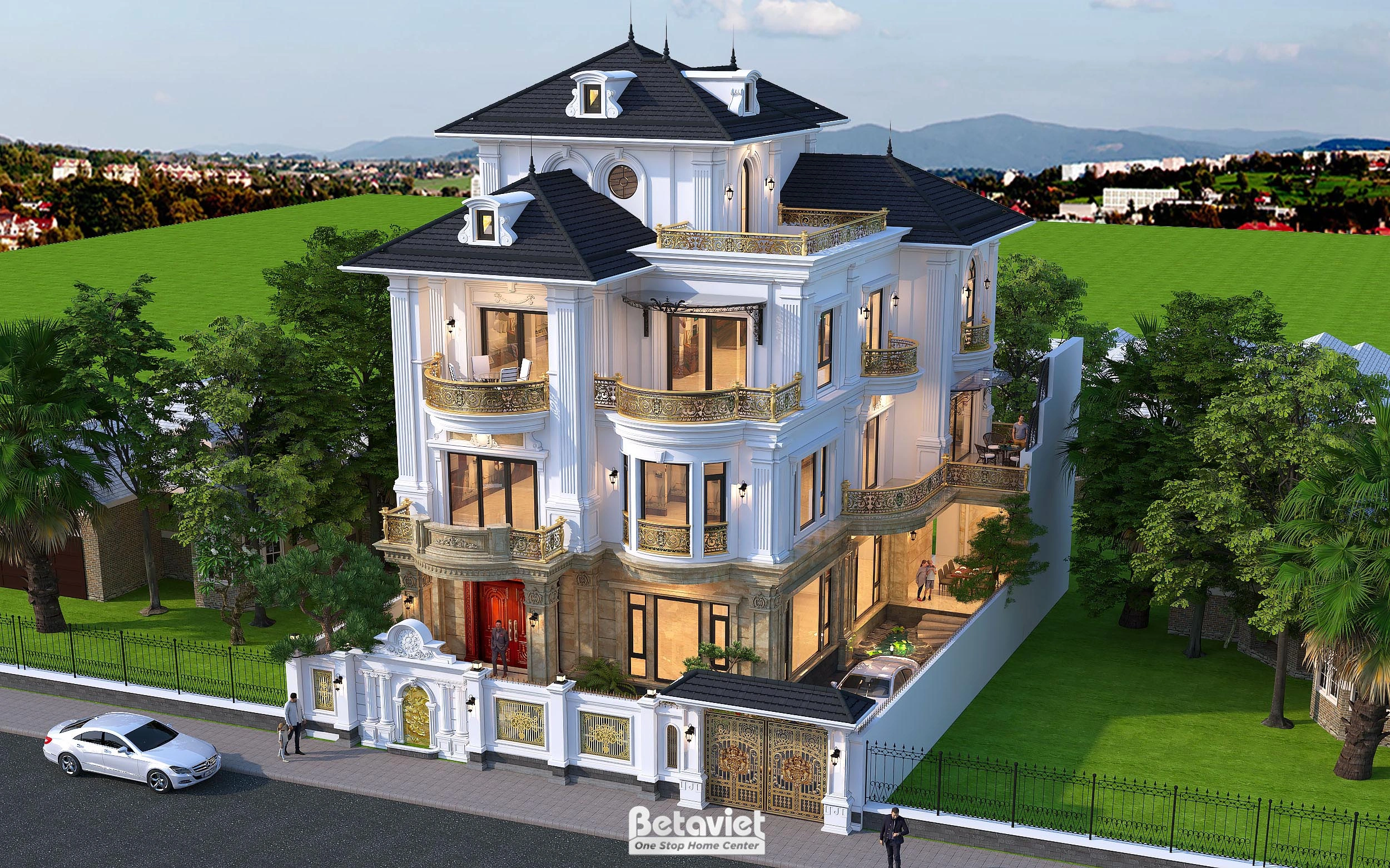 biệt thự 2 tầng phong cách tân cổ điển tại Hoà Bình