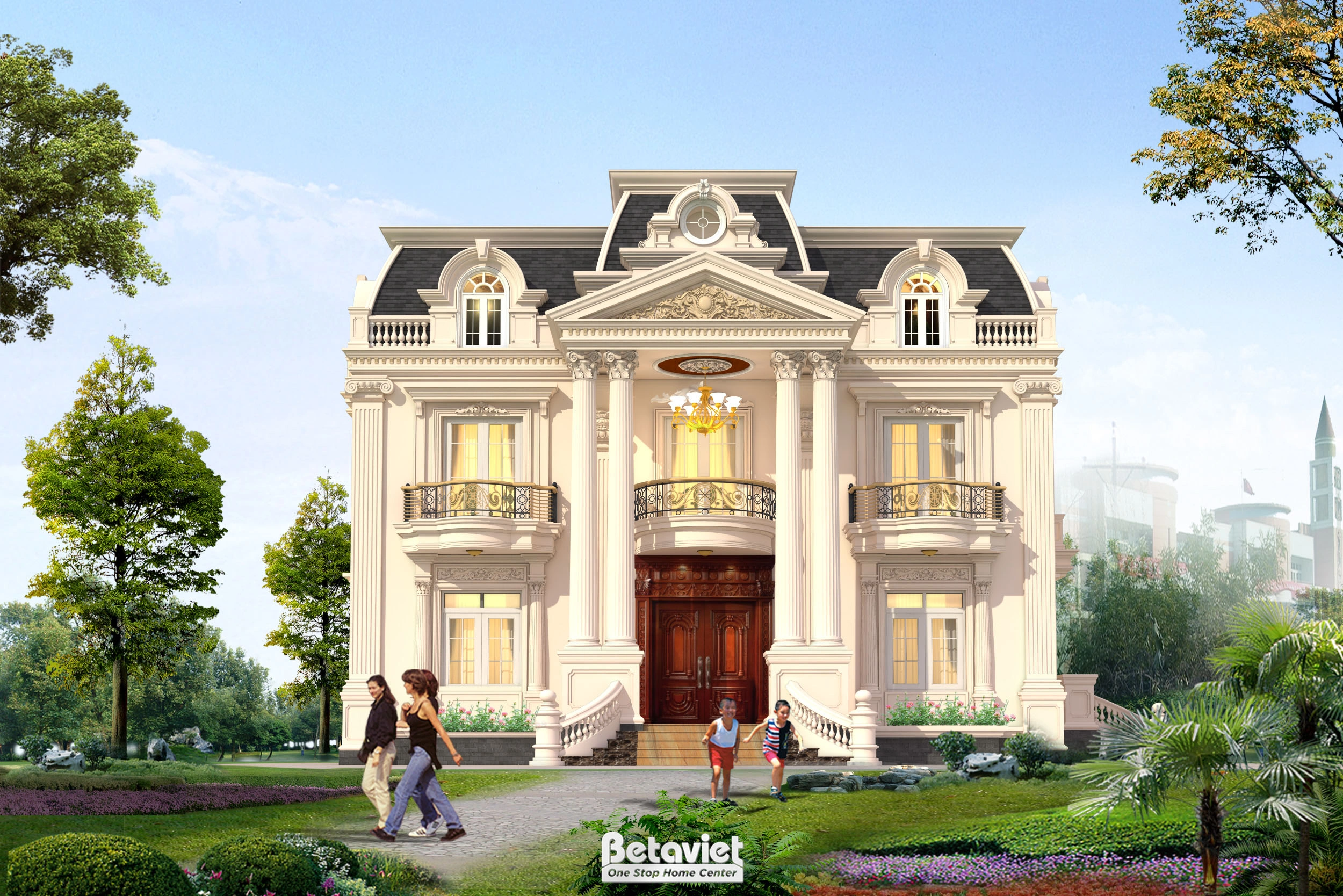 biệt thự 3 tầng phong cách Địa Trung Hải tại Hải Phòng