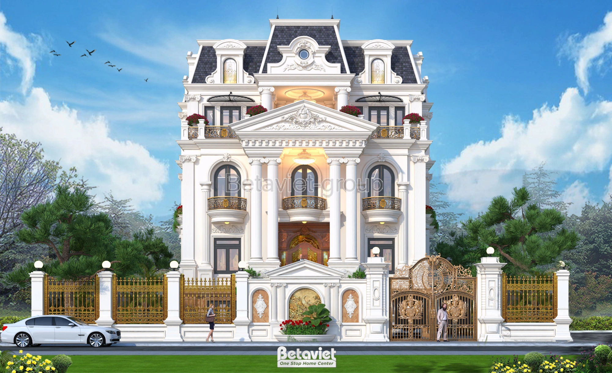 Biệt thự lâu đài 3 tầng tân cổ điển tại Nghệ An