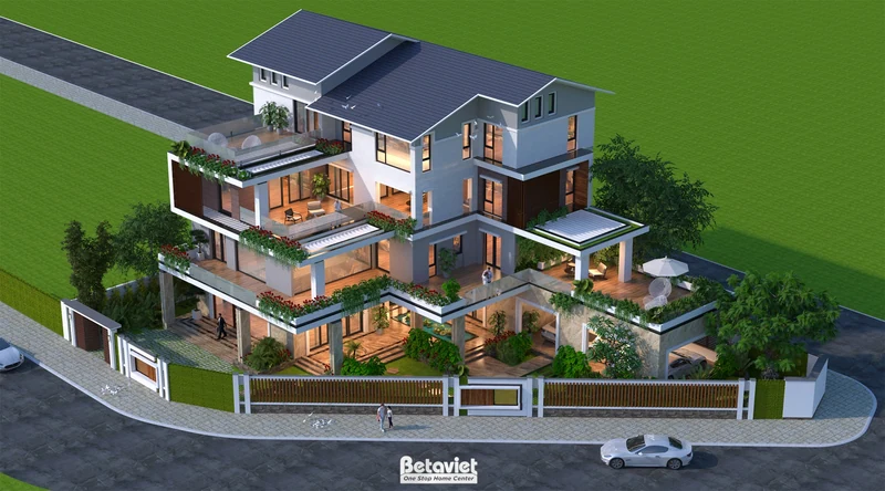Mẫu thiết kế khách sạn tân cổ tại Vĩnh Phúc