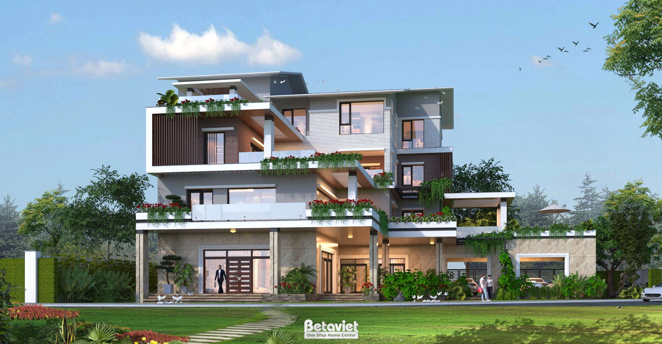 Mẫu thiết kế biệt thự 2 tầng tân cổ điển tại Hưng Yên