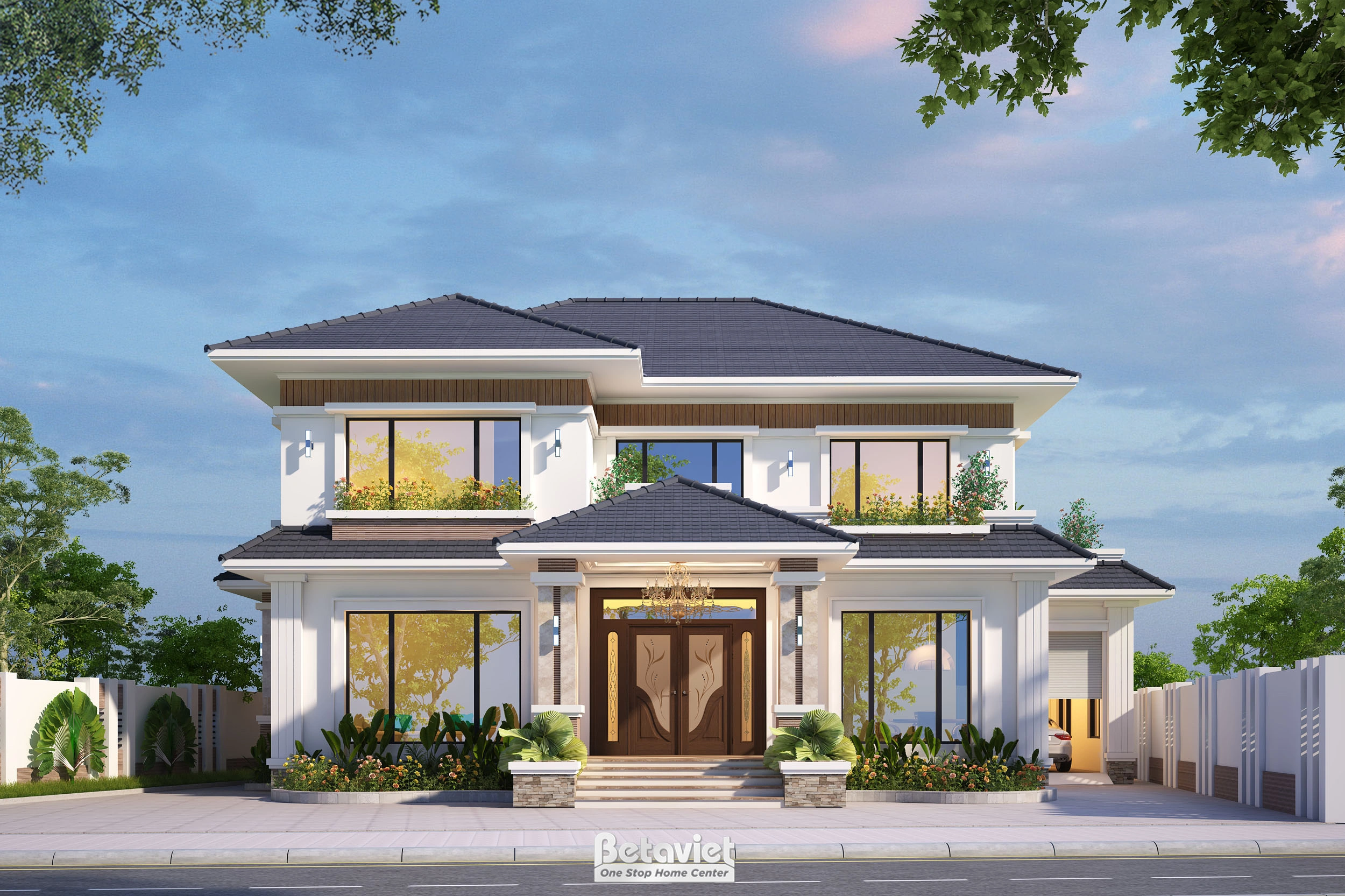 biệt thự 3 tầng phong cách Địa Trung Hải tại Lạng Sơn