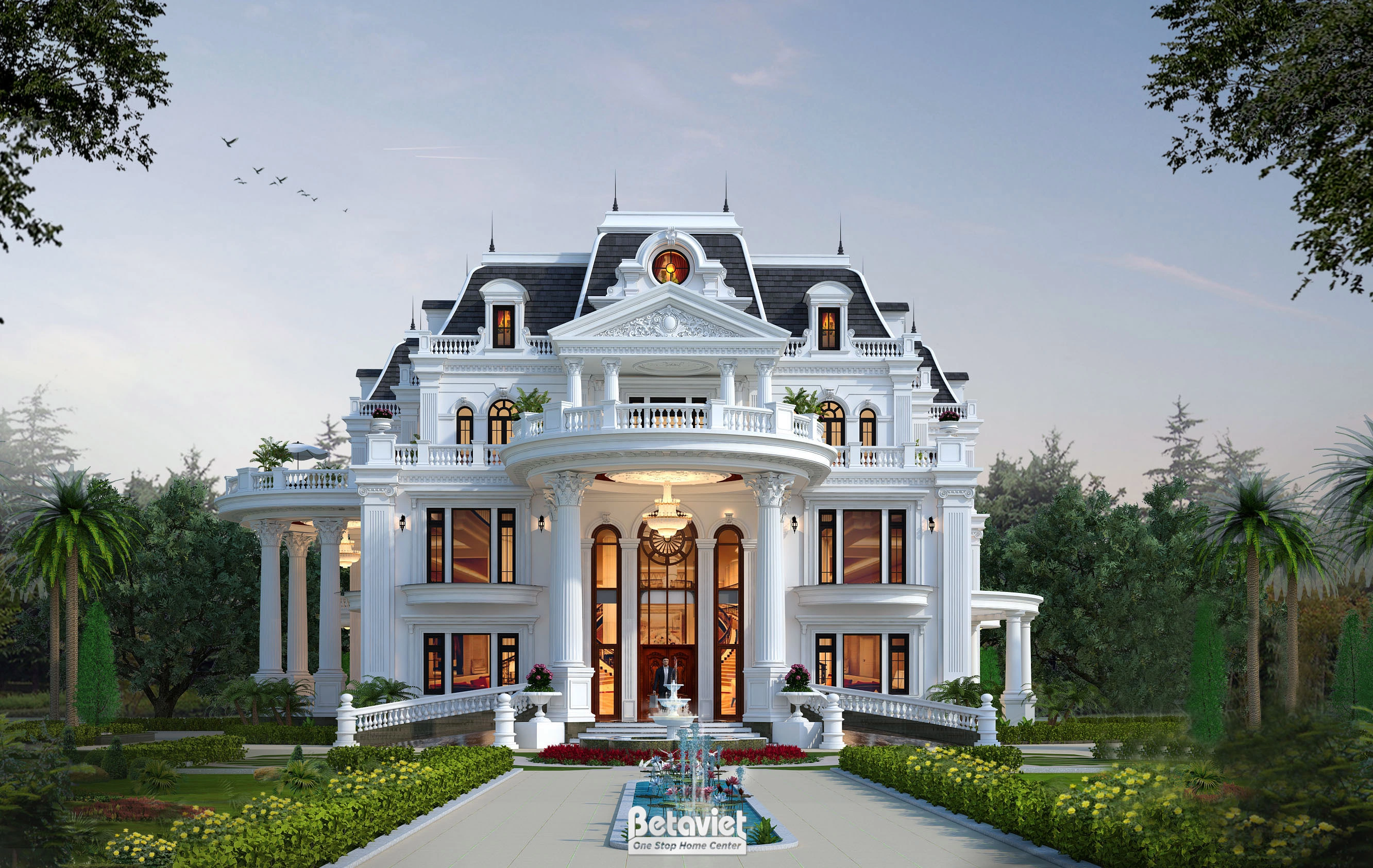 biệt thự song lập 3 tầng phong cách tân cổ điển tại Bắc Giang