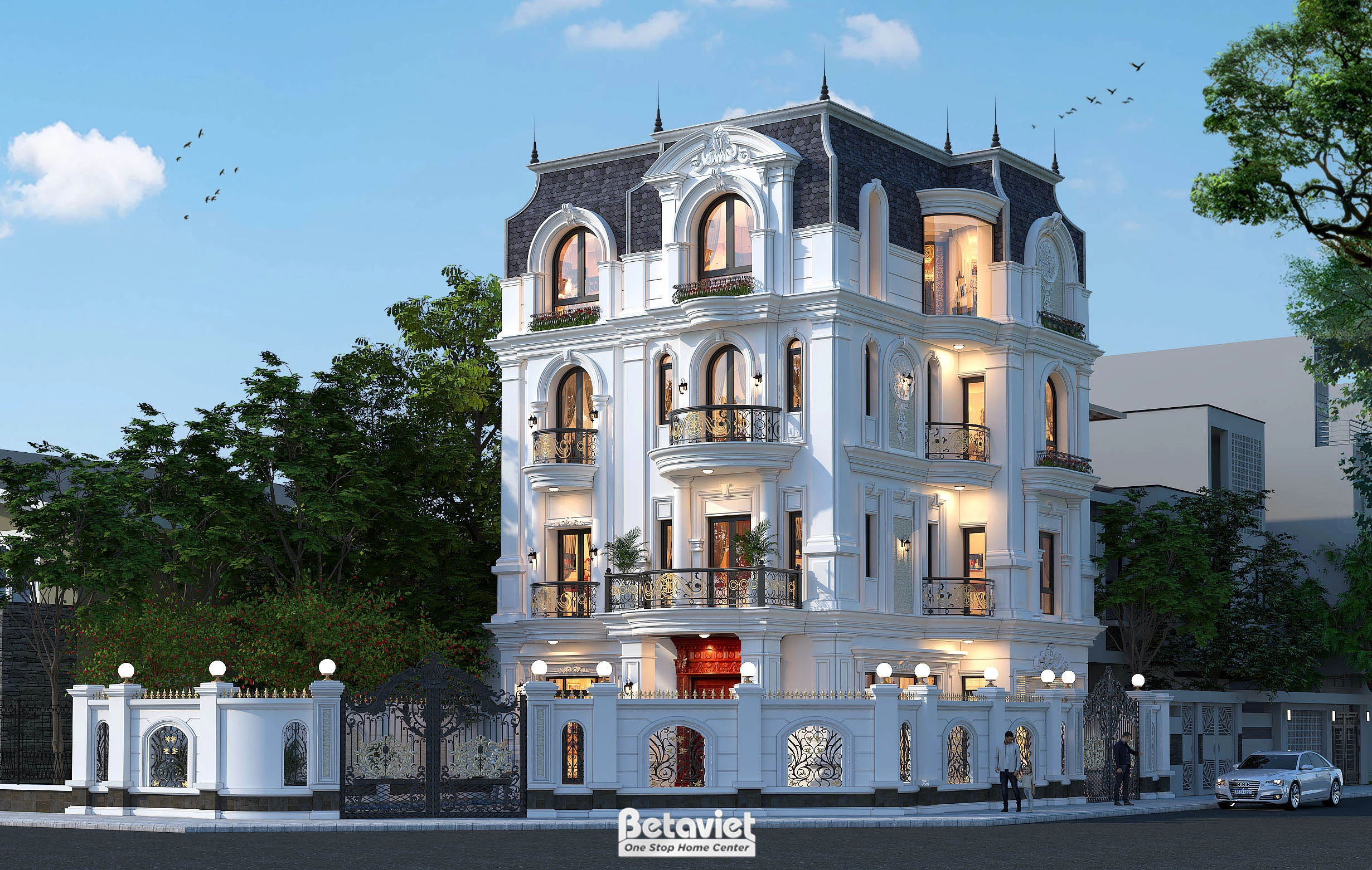 biệt thự mái thái tân cổ điển 2 tầng tại Hưng Yên