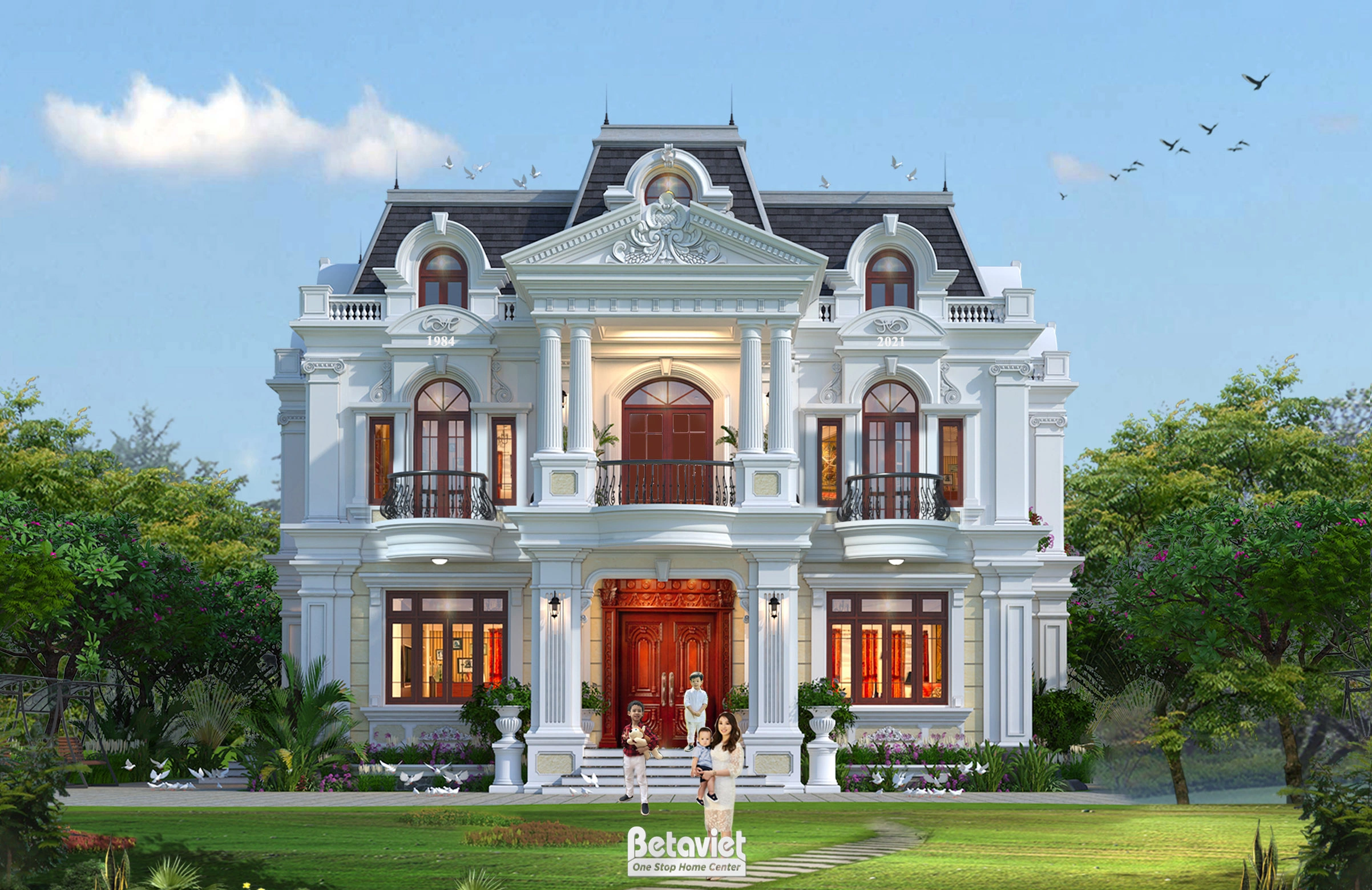 biệt thự 3 tầng phong cách tân cổ điển tại Hà Nội