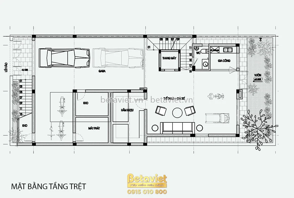 Biệt thự phong cách hiện đại mặt tiền 10m tại KĐT Minh Phương KT22008