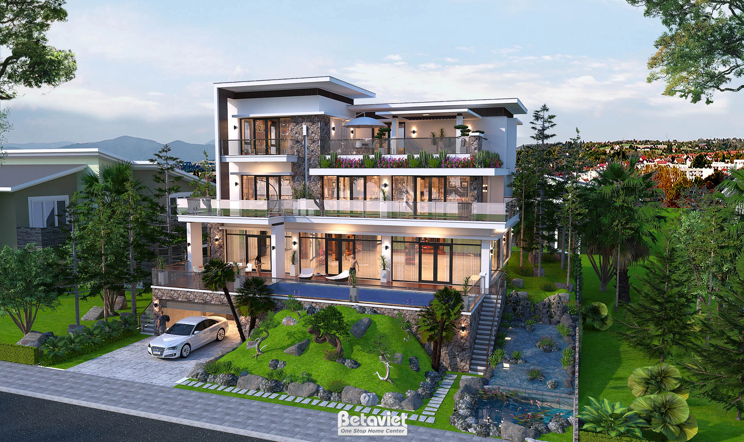 biệt thự 3 tầng phong cách tân cổ điển tại Nghệ An