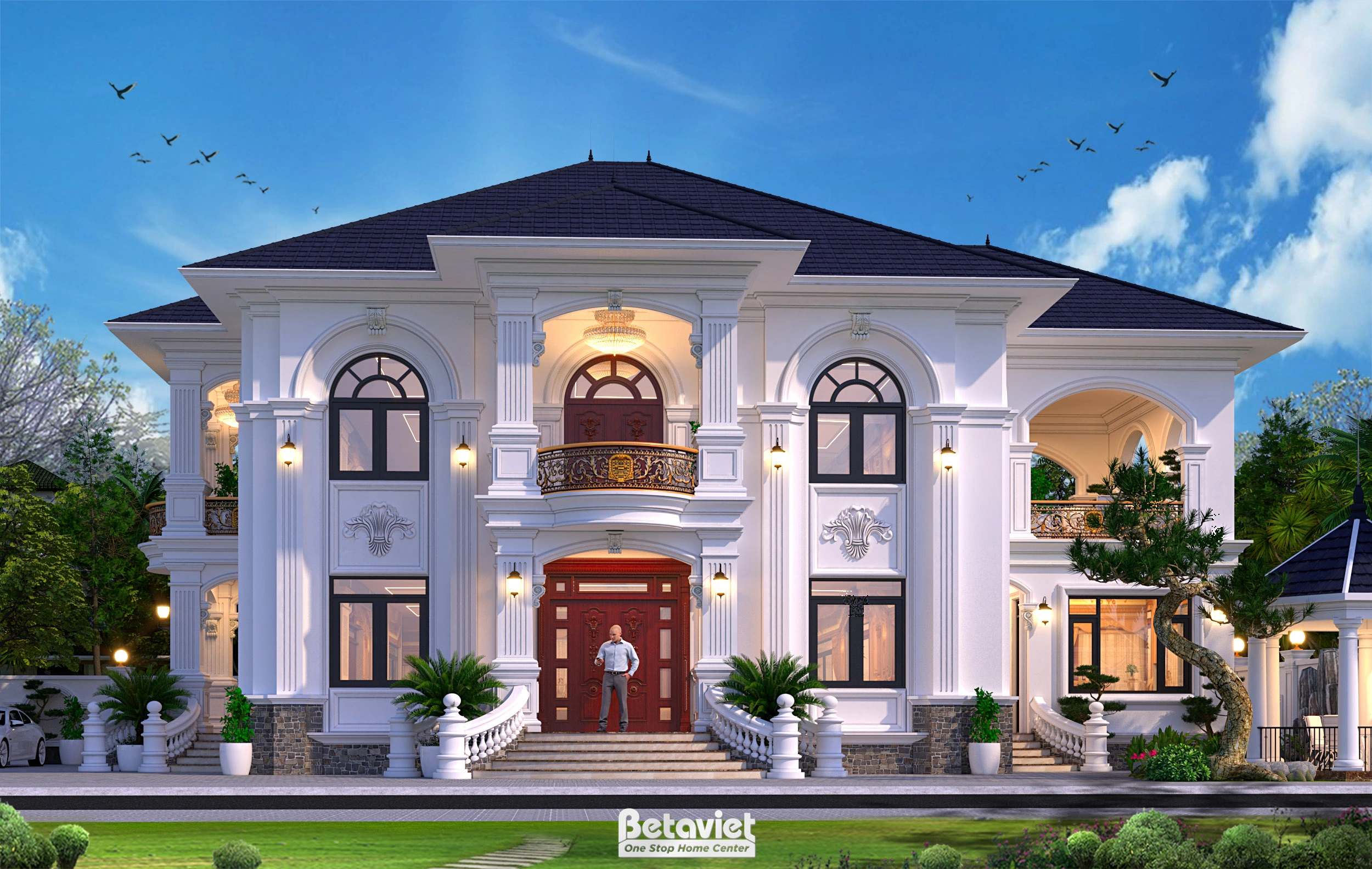 biệt thự lâu đài 4 tầng tân cổ điển tại Nghệ An