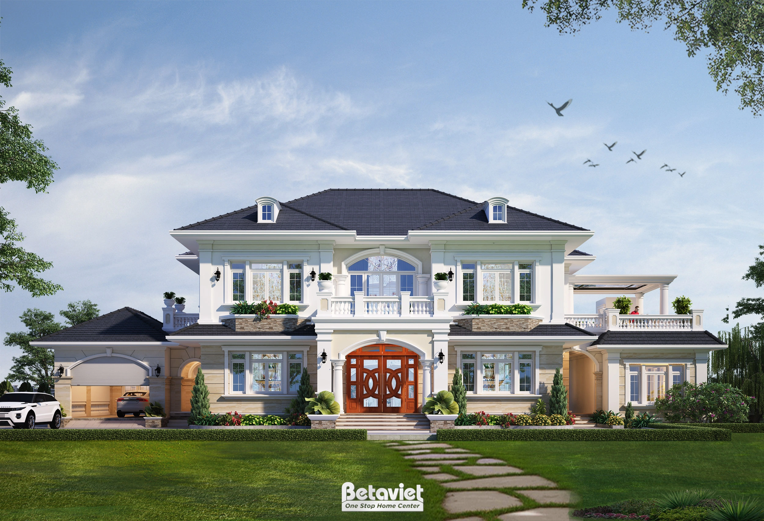 Mẫu biệt thự phong cách tân cổ điển 5 tầng tại Ninh Bình KT24771