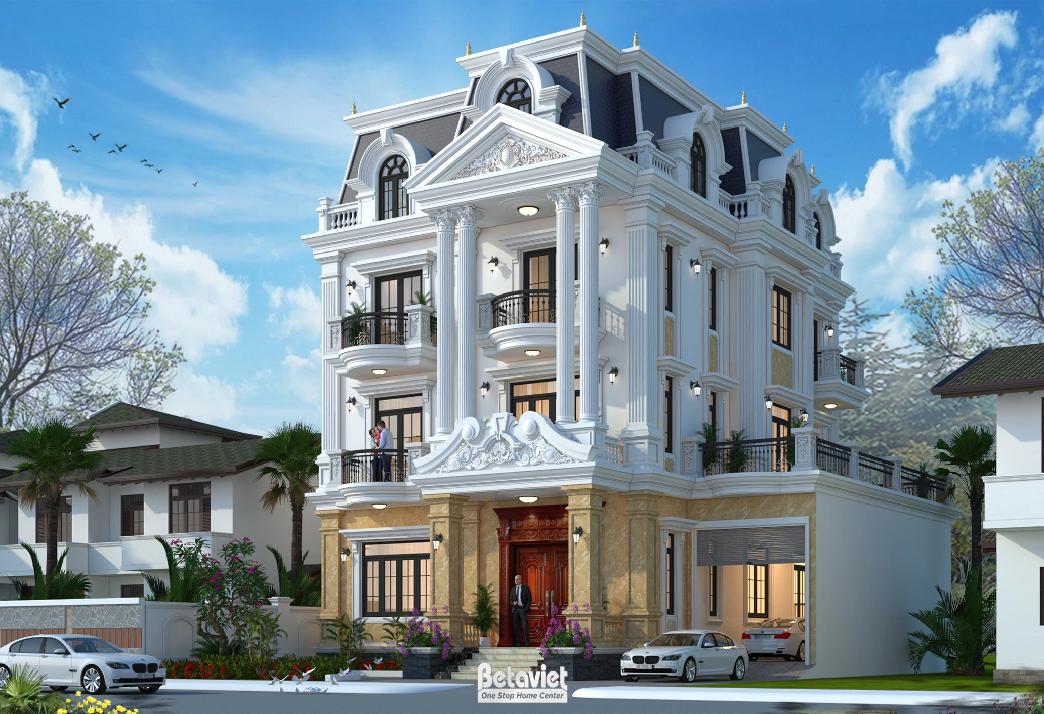 Mẫu thiết kế biệt thự 2 tầng tân cổ điển tại Hưng Yên