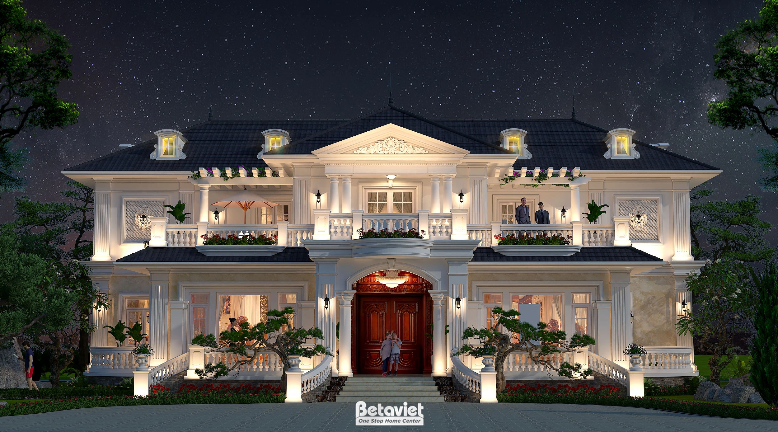 biệt thự song lập 3 tầng phong cách tân cổ điển tại Bắc Giang