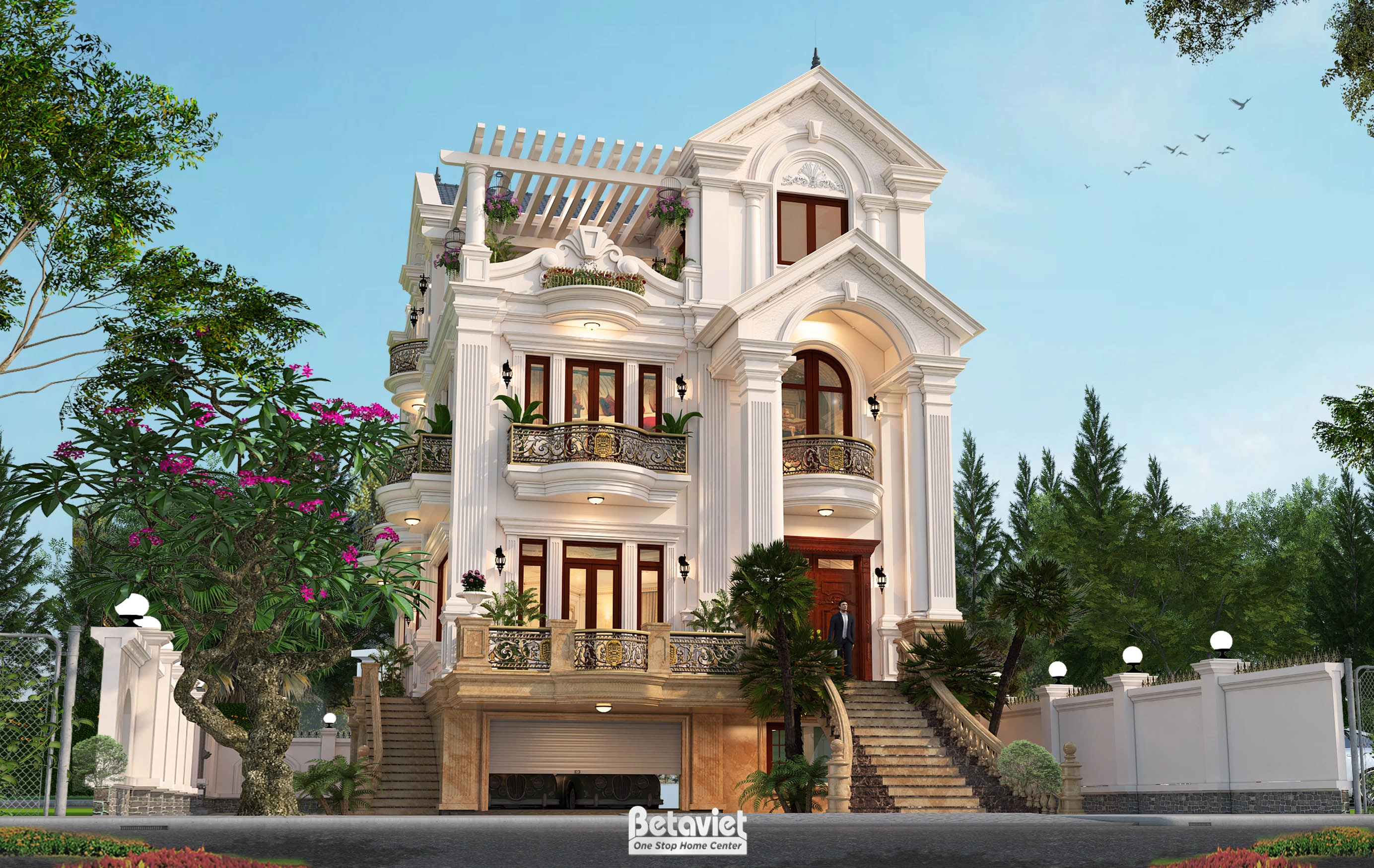 biệt thự 4 tầng phong cách tân cổ điển tại Phú Thọ