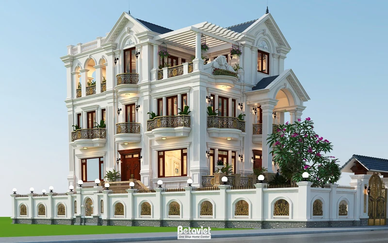 biệt thự song lập 3 tầng phong cách tân cổ điển tại Bắc Giang