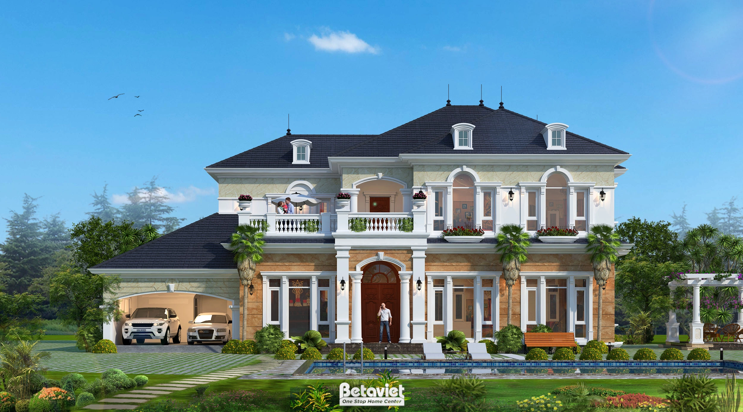 biệt thự 3 tầng phong cách tân cổ điển tại Nam Định