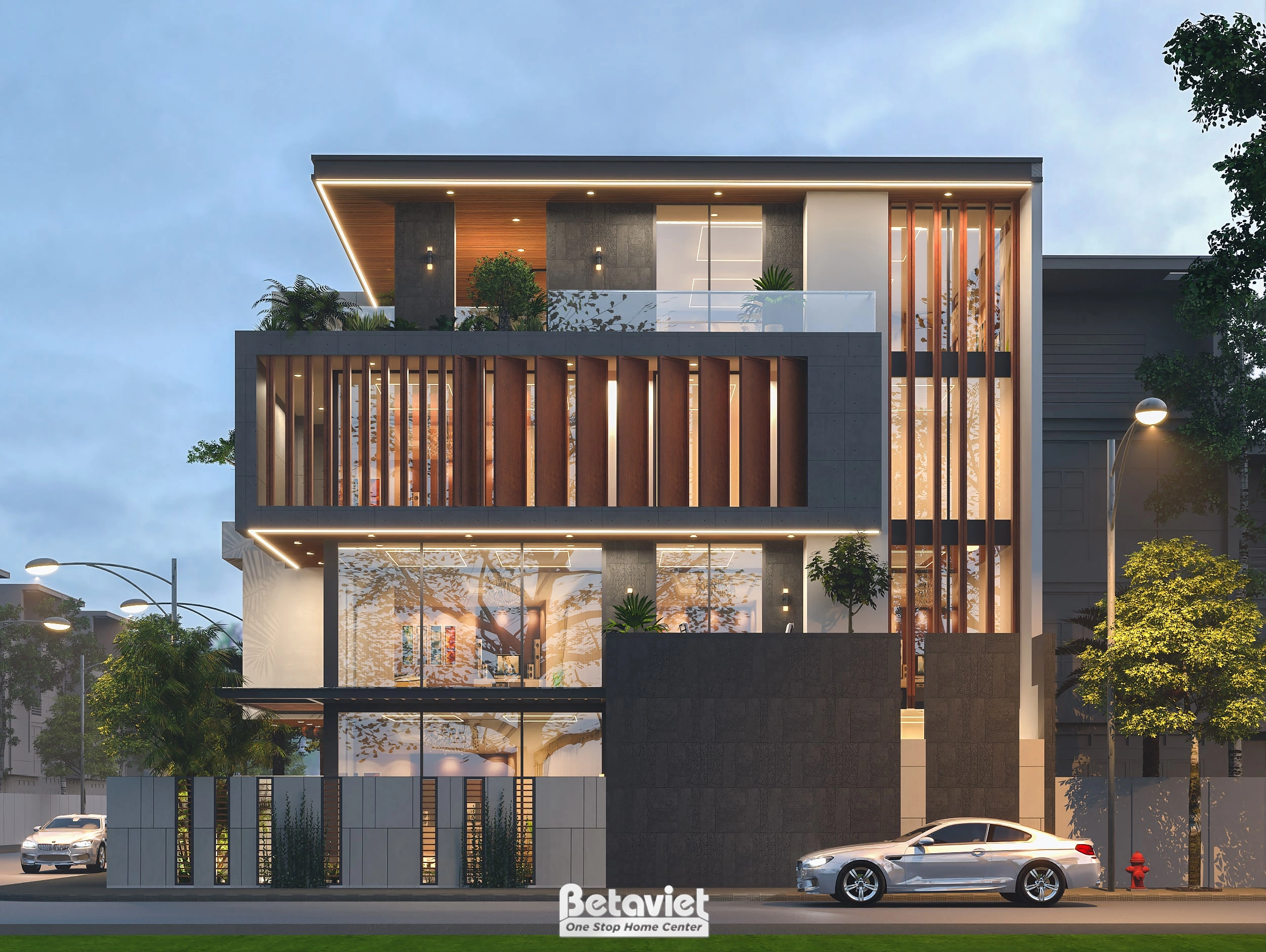 nhà phố 3 tầng phong cách tân cổ điển tại Hưng Yên