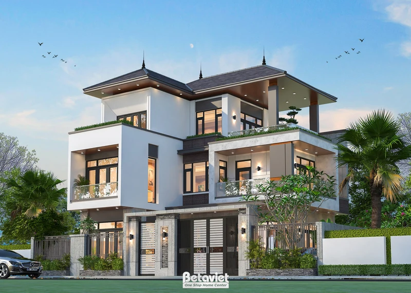 Mẫu thiết kế biệt thự 3 tầng hiện đại 850m2 tại Bắc Ninh KT23360