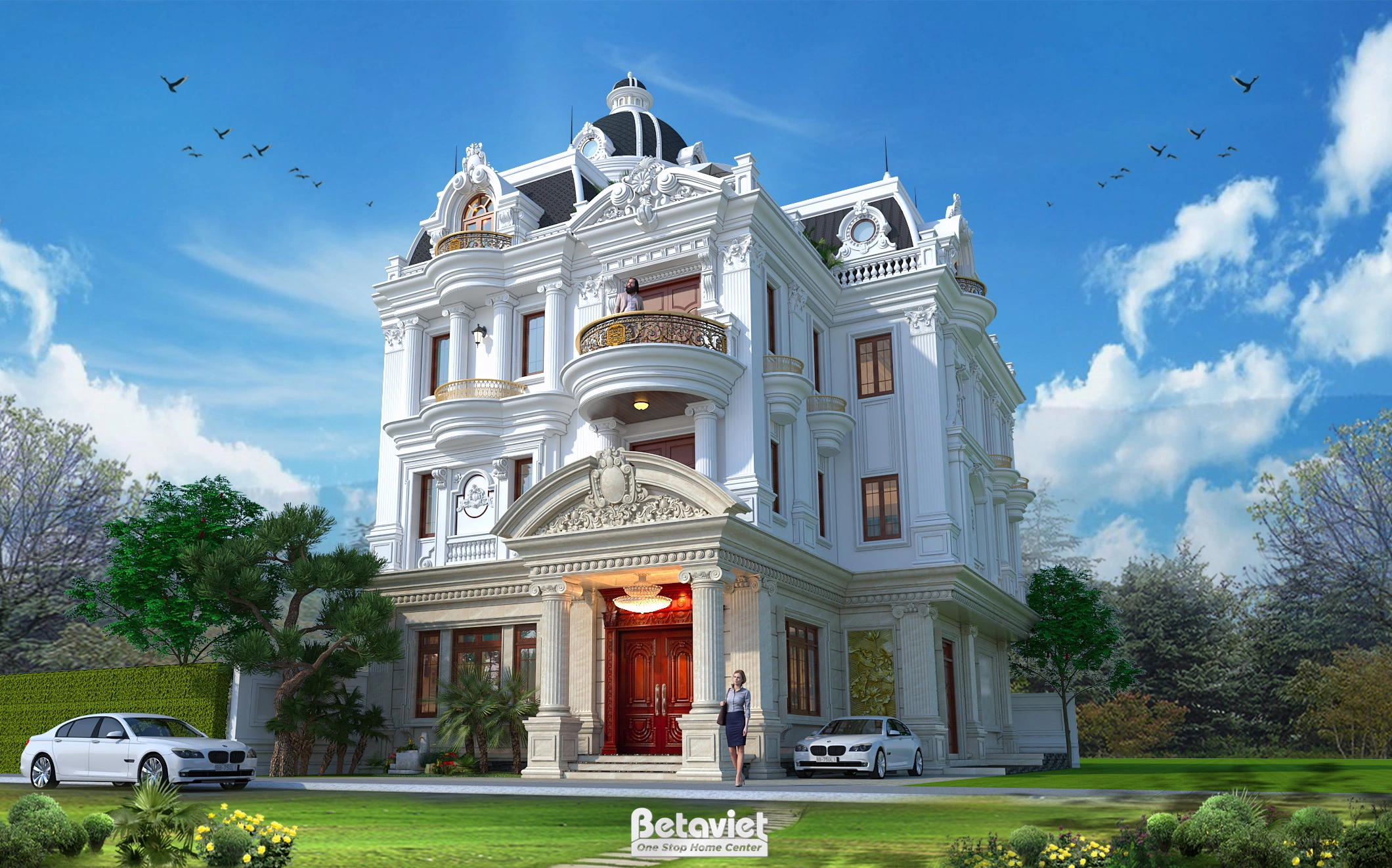 biệt tự 3 tầng phong cách tân cổ điển tại Hưng Yên