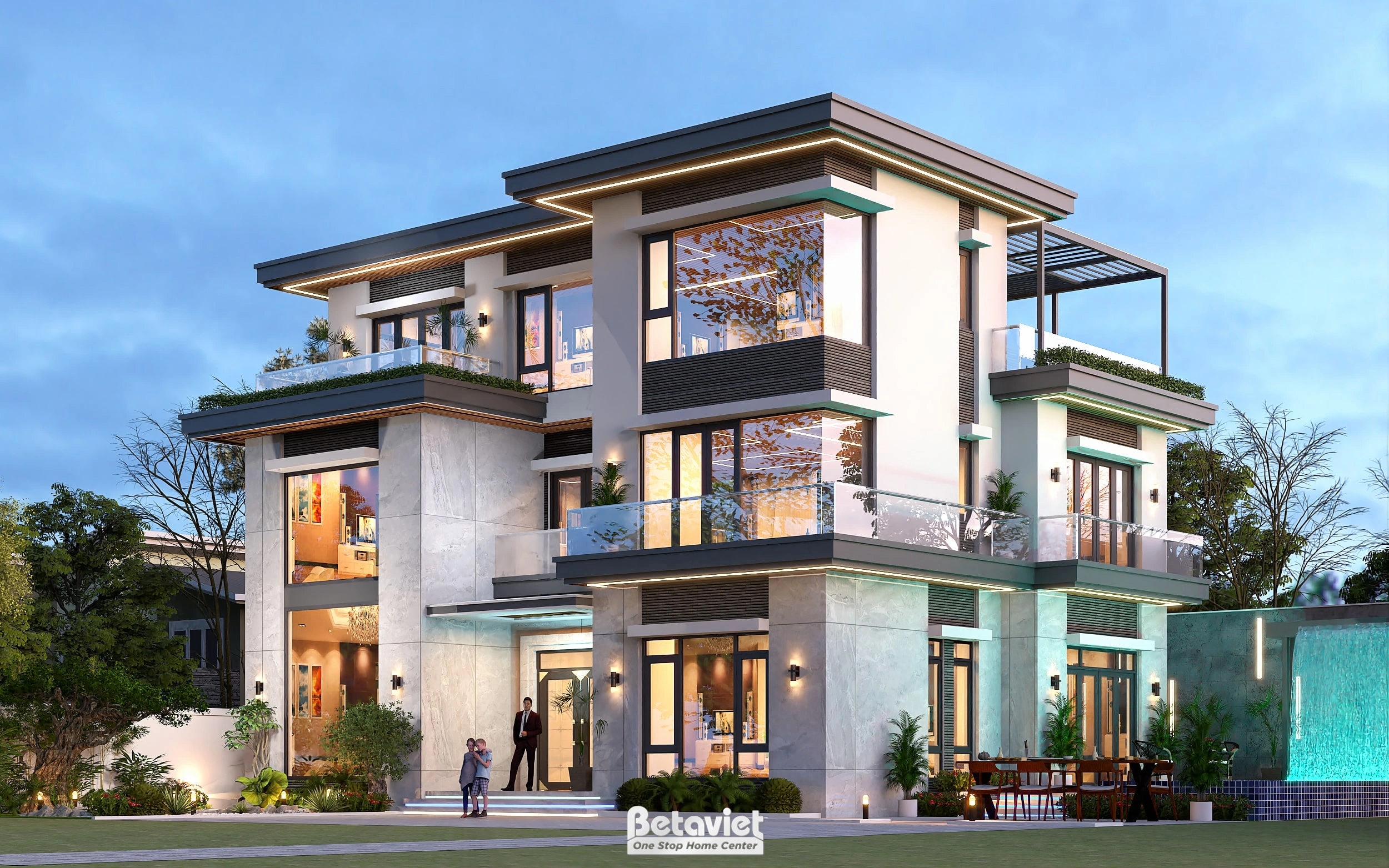 biệt tự 3 tầng phong cách tân cổ điển tại Hưng Yên