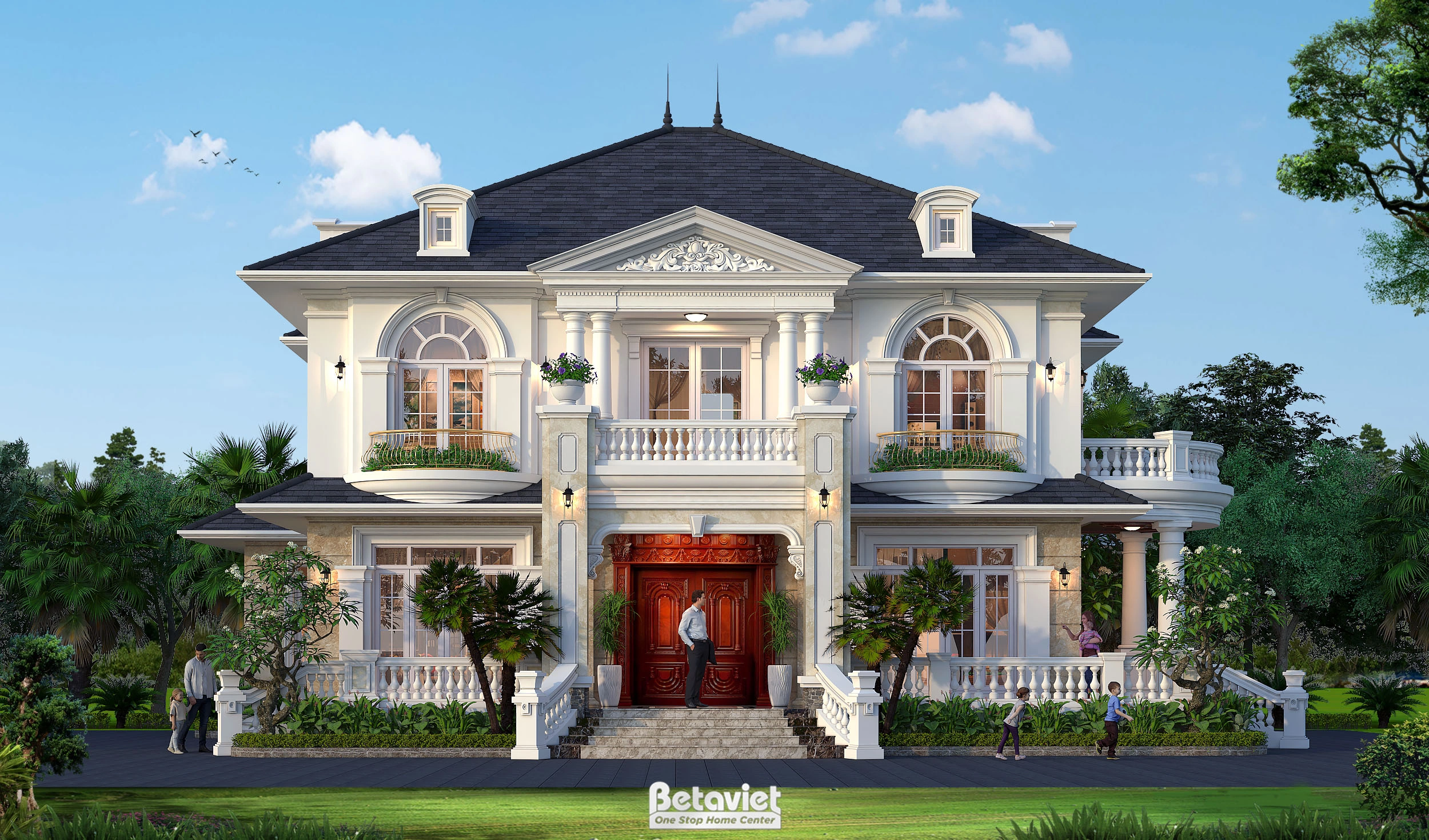 Mẫu thiết kế lâu đài phong cách cổ điển tại Hòa Bình KT2009313-1