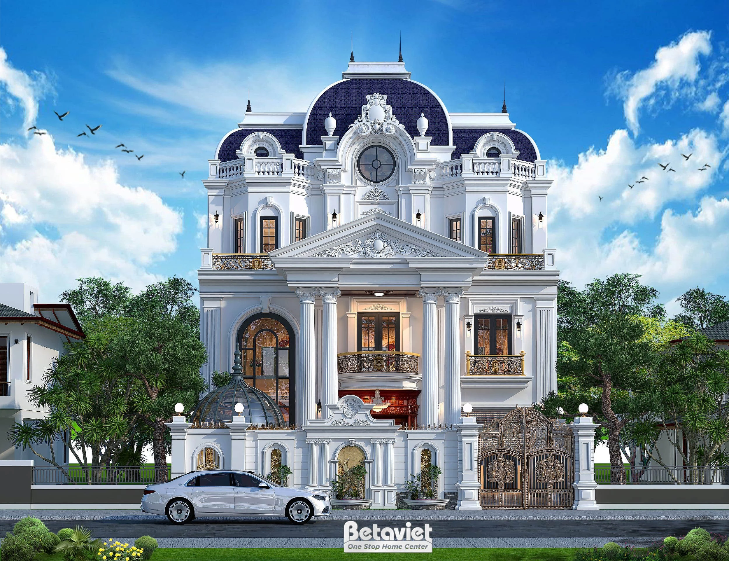 Mẫu thiết kế biệt thự 5 tầng phong cách tân cổ điển tại Hà Nội