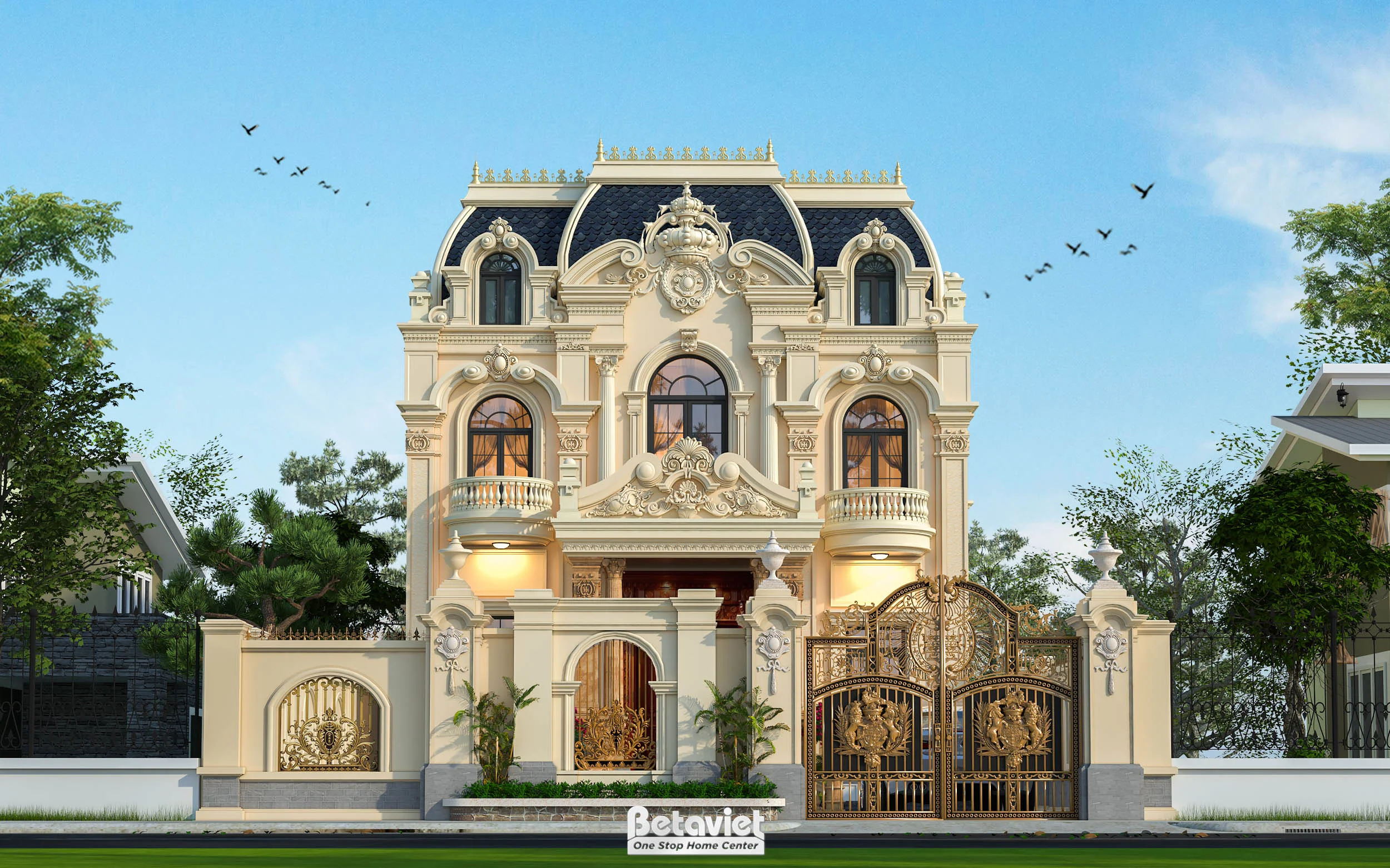 biệt thự lâu đài 3 tầng tân cổ điển tại Bắc Ninh