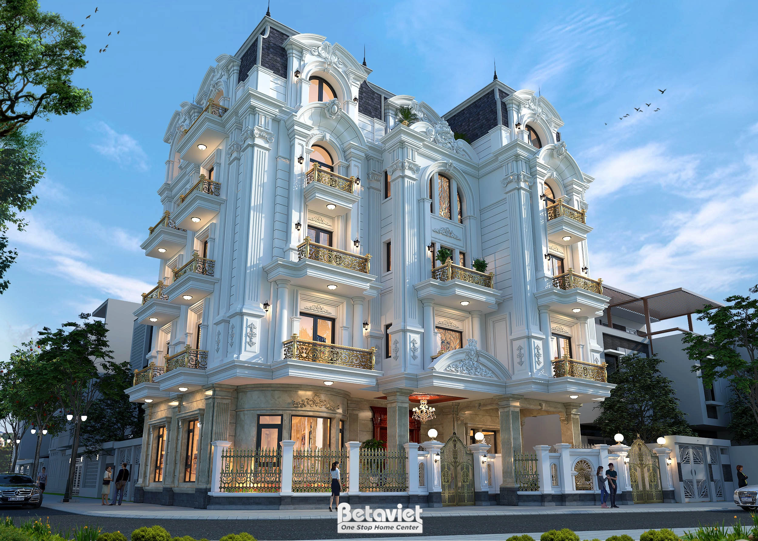 biệt thự kết hợp văn phòng làm việc 6 tầng tại Thái Nguyên