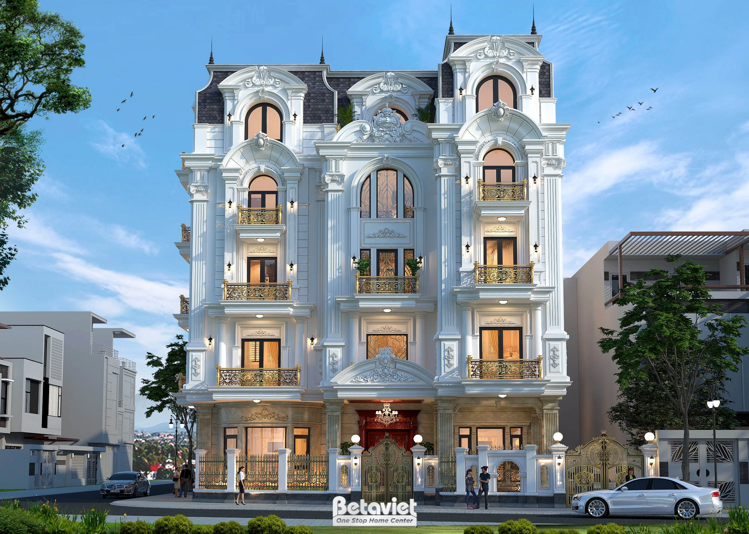 biệt thự 4 tầng phong cách tân cổ điển tại Phú Thọ