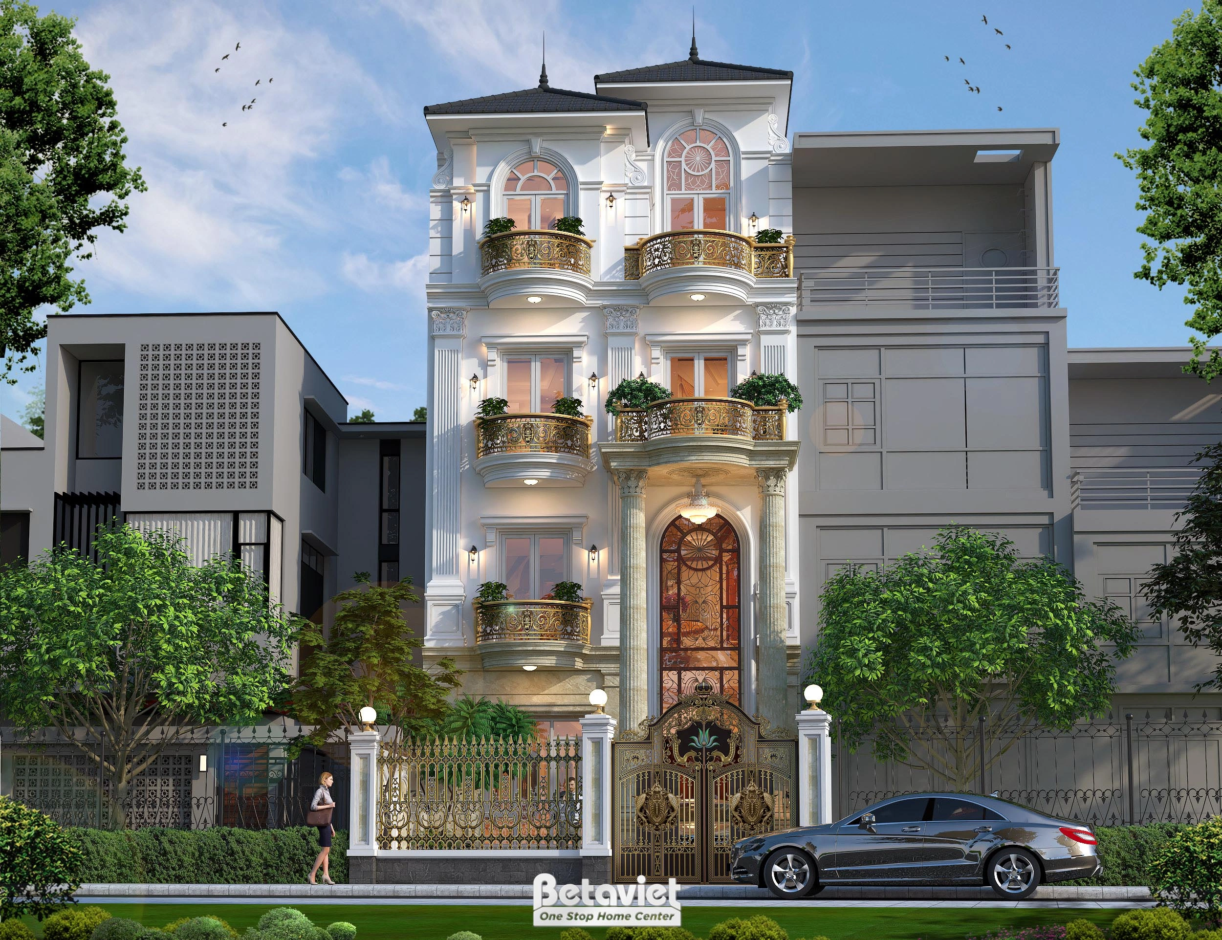 khách sạn 5 tầng phong khách tân cổ điển tại Hà Nội