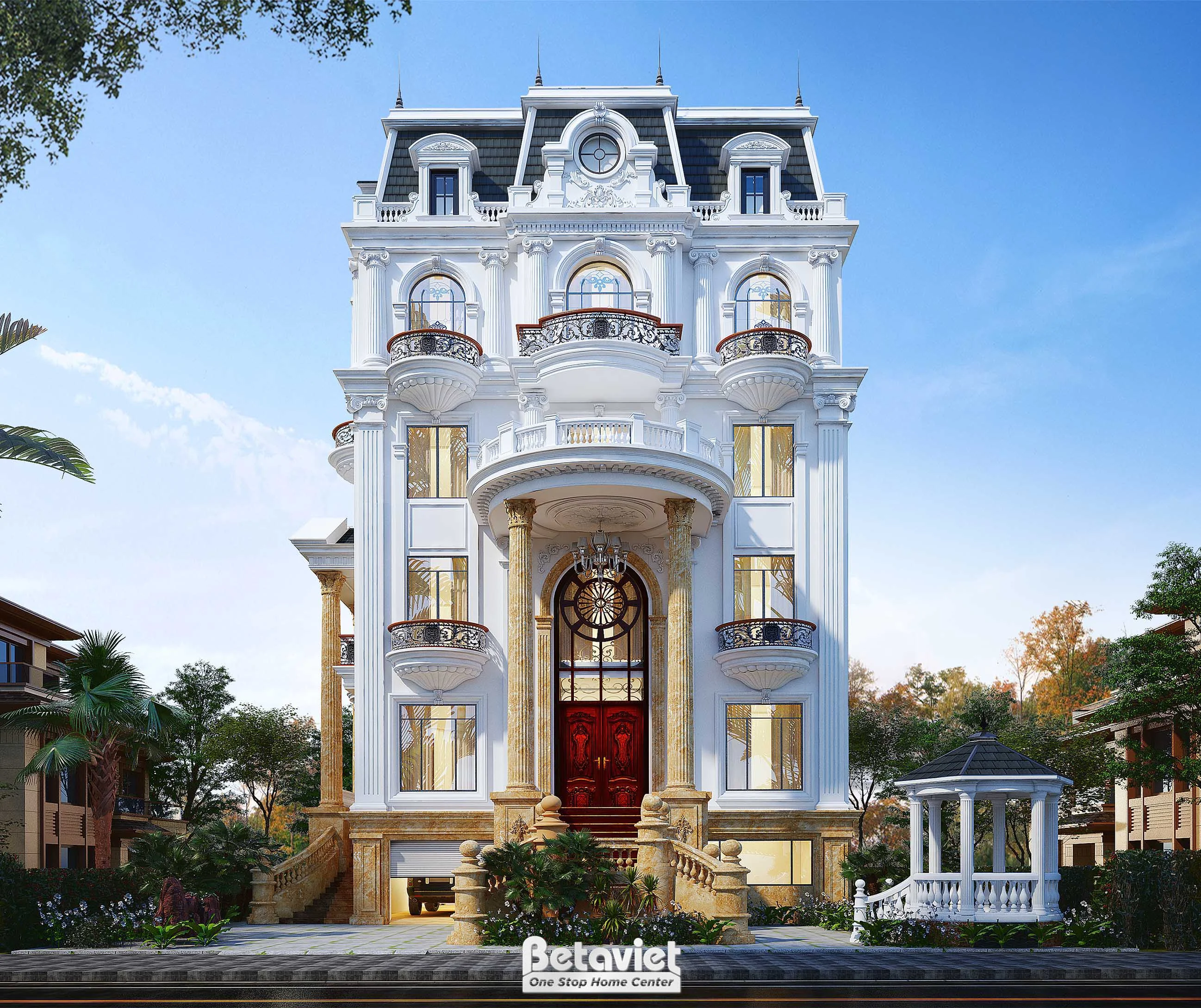 biệt thự 4 tầng phong cách tân cổ điển tại Phú Thọ