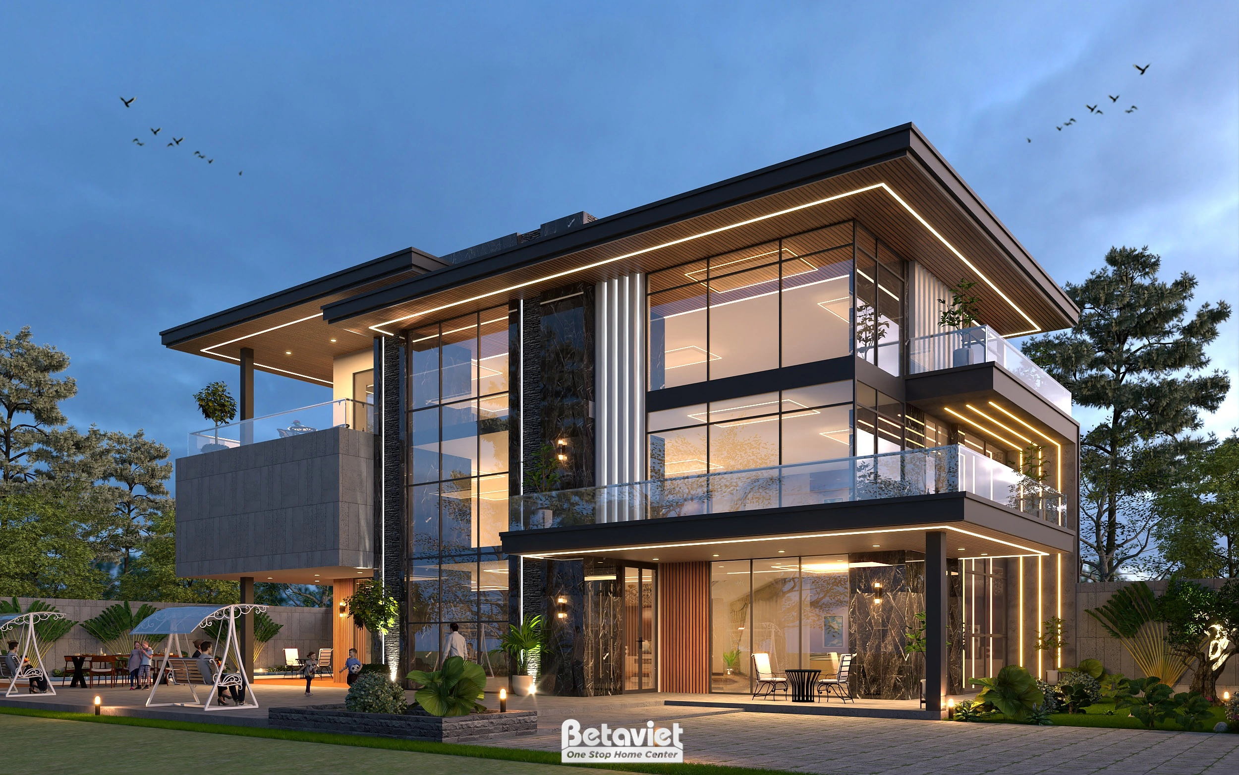 kiến trúc phong cách hiện đại trường tiểu học THPT