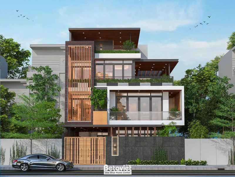 dinh thự tân cổ điển 3 tầng mái Mansard tại Hải Phòng