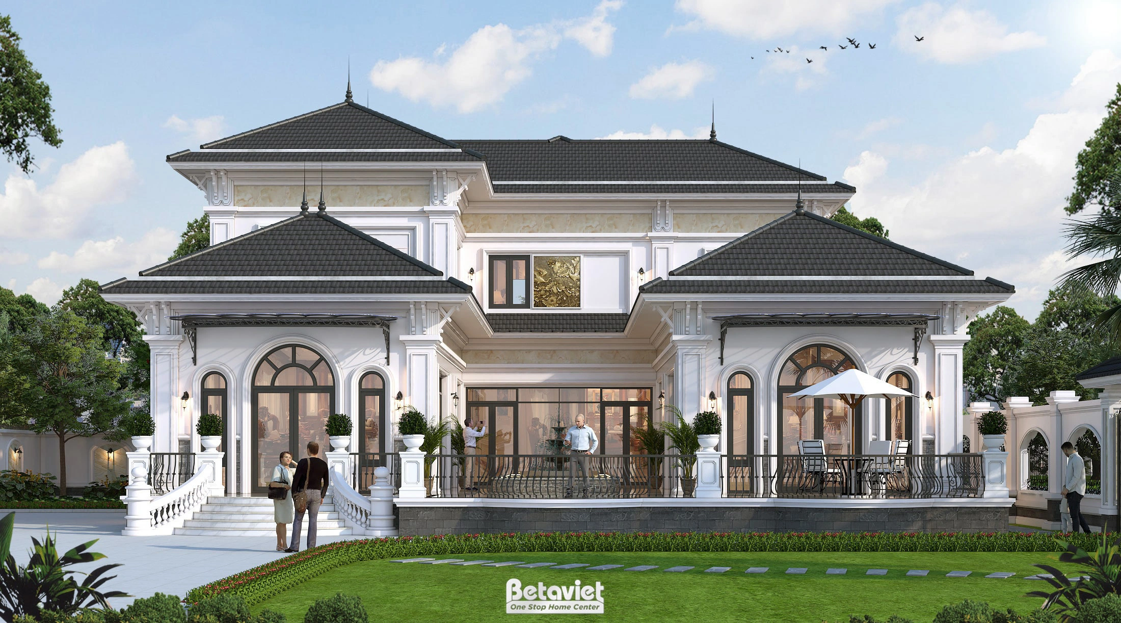 biệt thự 3 tầng phong cách hiện đại tại Thái Bình