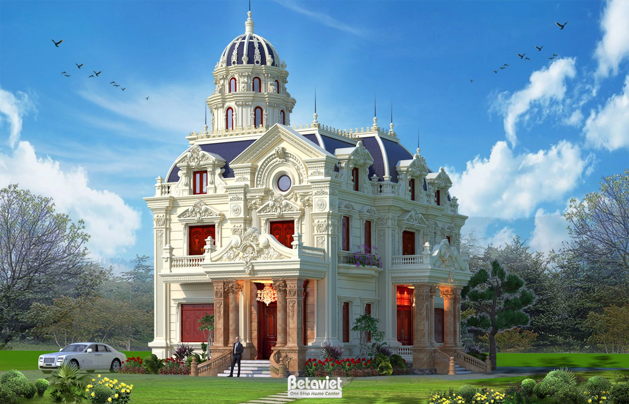 Biệt tự 3 tầng phong cách tân cổ điển tại hưng yên