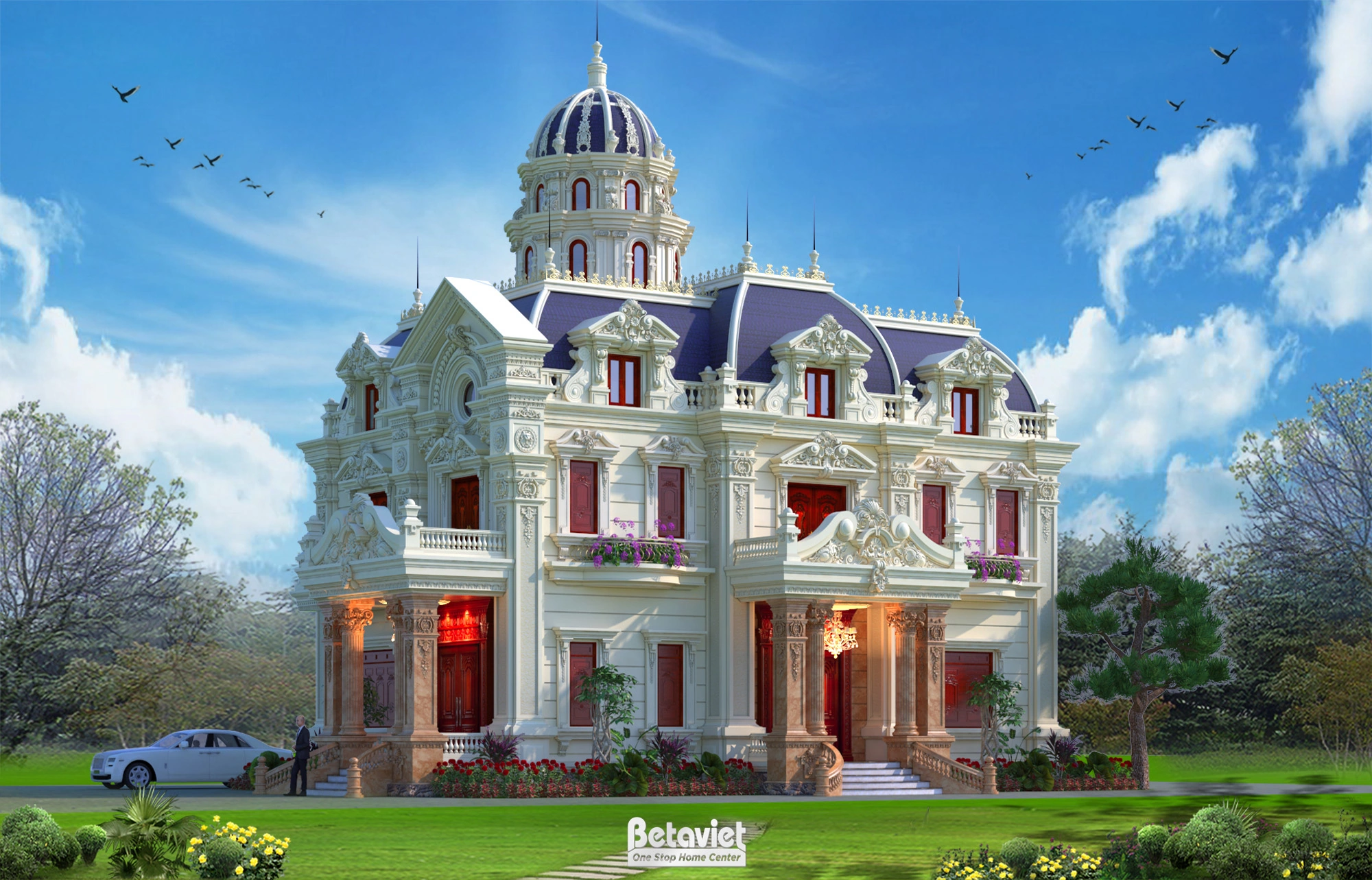 biệt thự lâu đài 4 tầng tân cổ điển tại Nghệ An