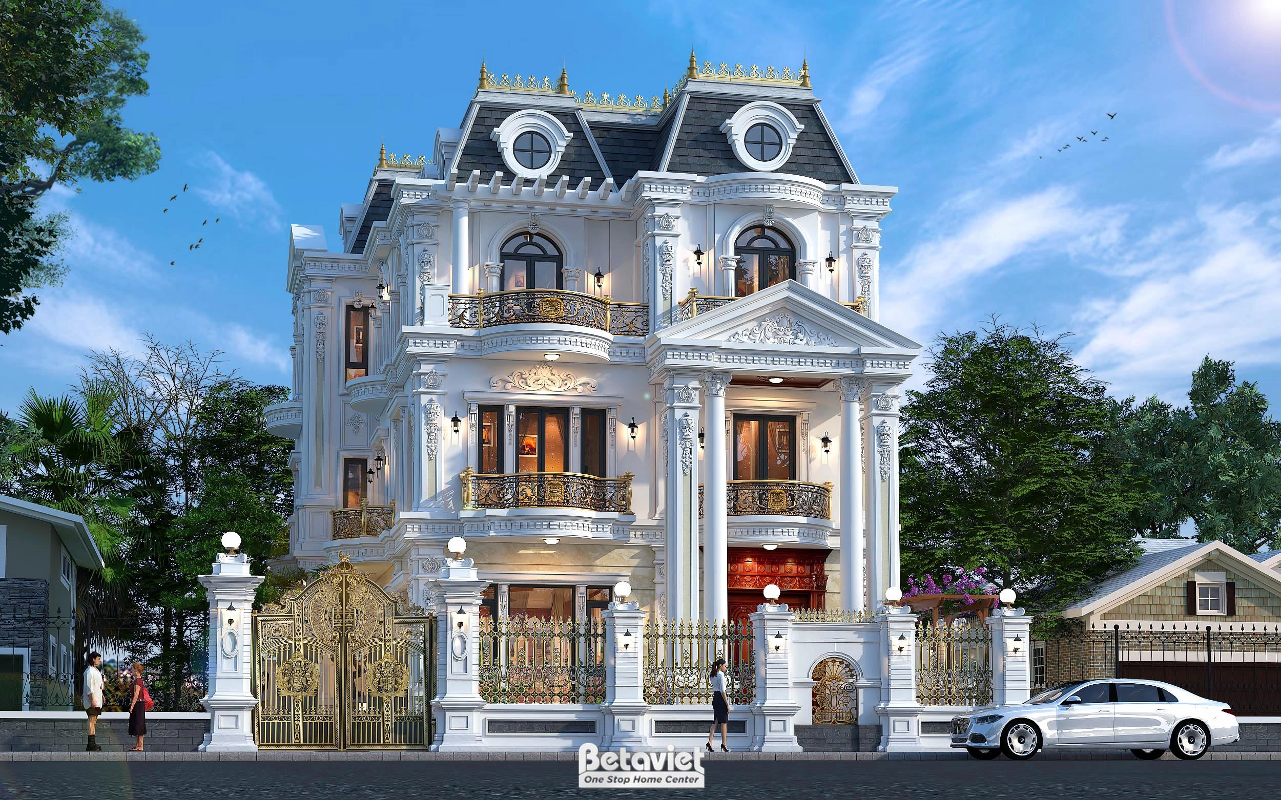 Mẫu thiết kế kiến trúc lâu đài phong cách cổ điển tại Hà Nội