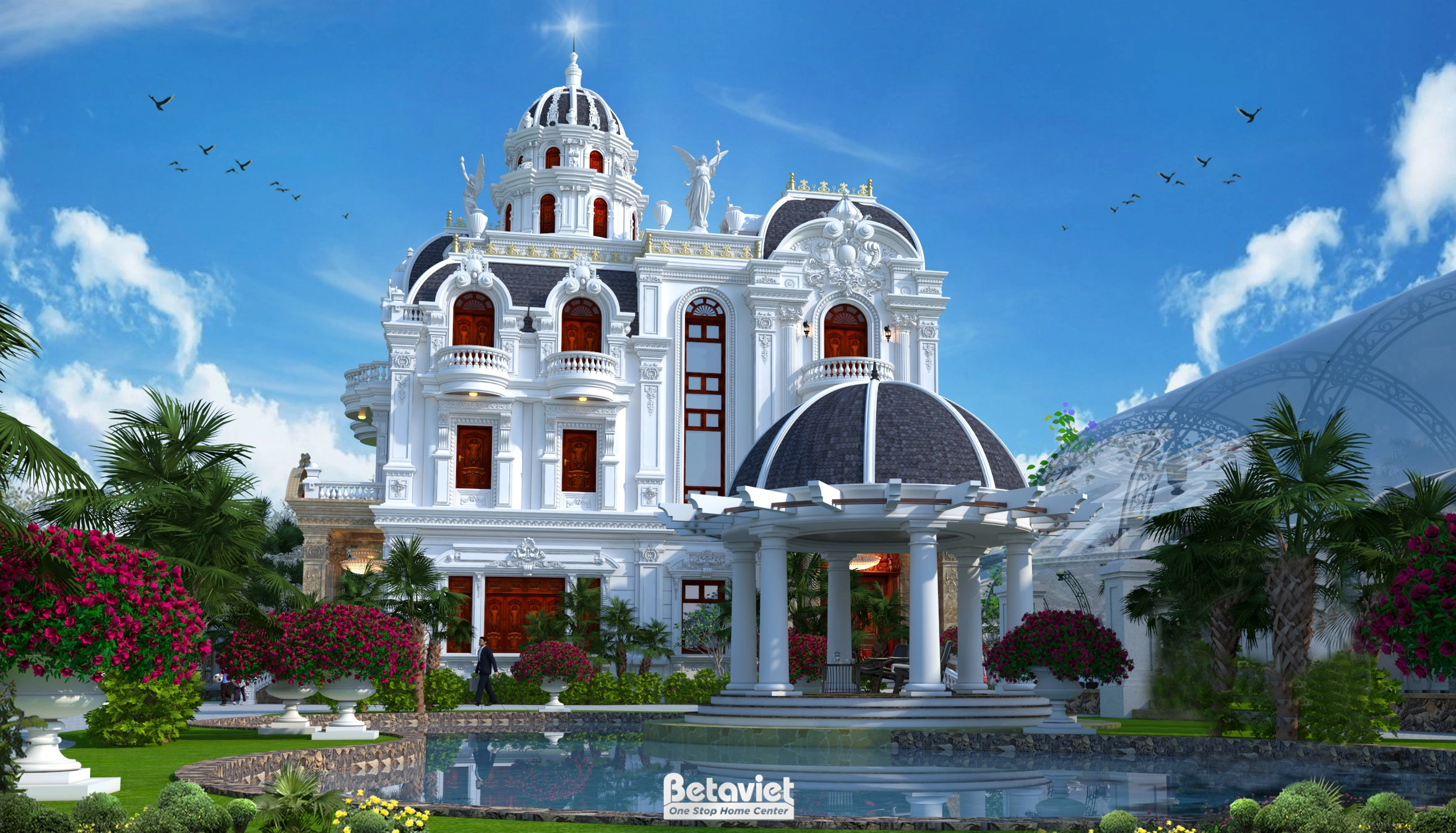 Mẫu thiết kế kiến trúc lâu đài phong cách cổ điển tại Hà Nội