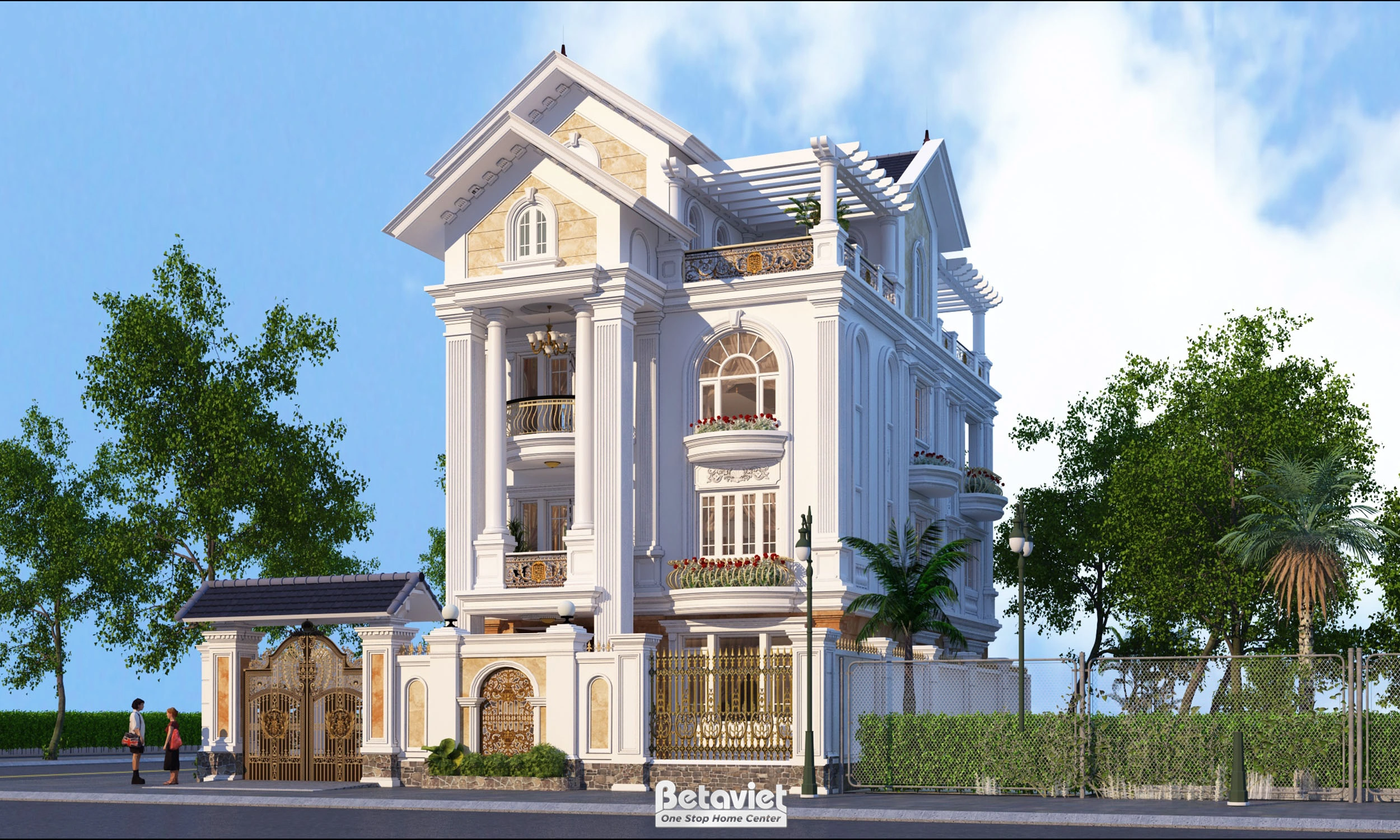 Biệt thự song lập 3 tầng tân cổ điển tại Bắc Giang