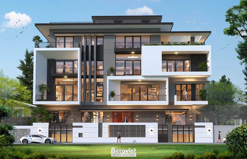 kiến trúc phong cách hiện đại trường tiểu học THPT