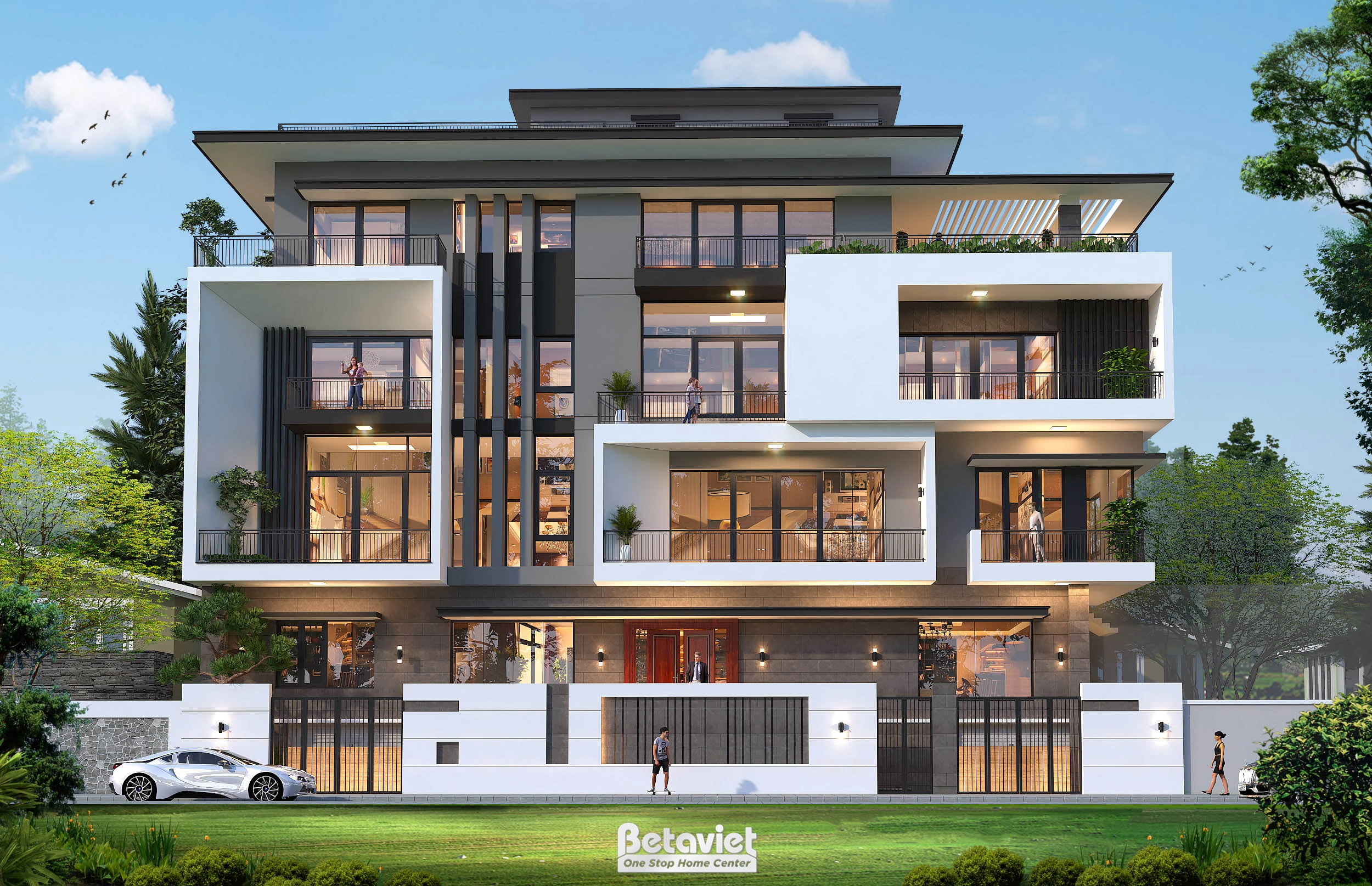 Mẫu thiết kế biệt thự 2 tầng Địa Trung Hải tại Bắc Ninh