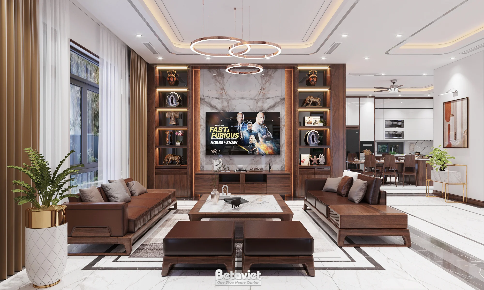 Mẫu thiết kế nội thất biệt thự tân cổ điển tại Hòa Bình NT2009313-1C