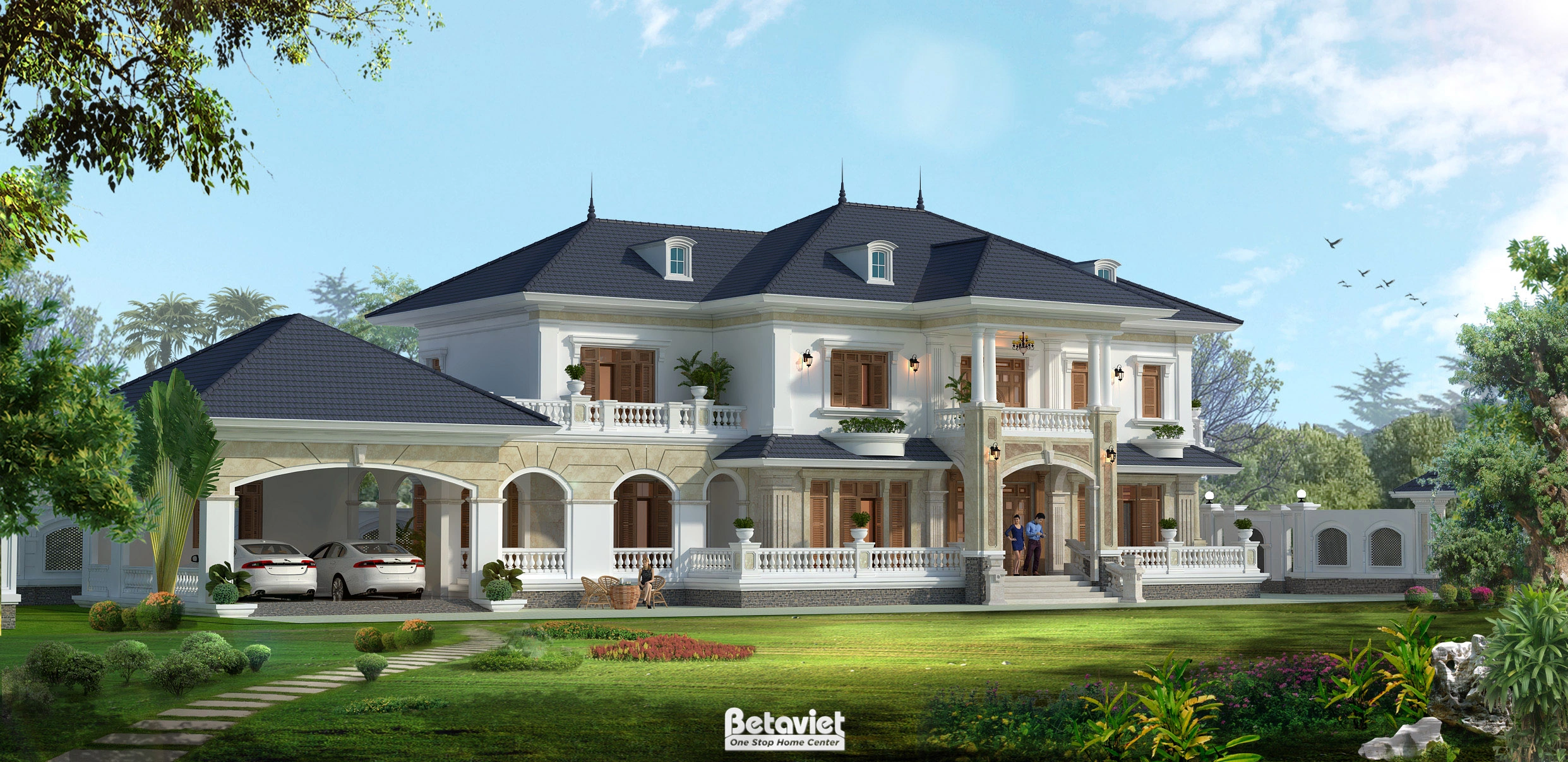 Mẫu thiết kế biệt thự tân cổ điển 2 tầng tại Bắc Giang