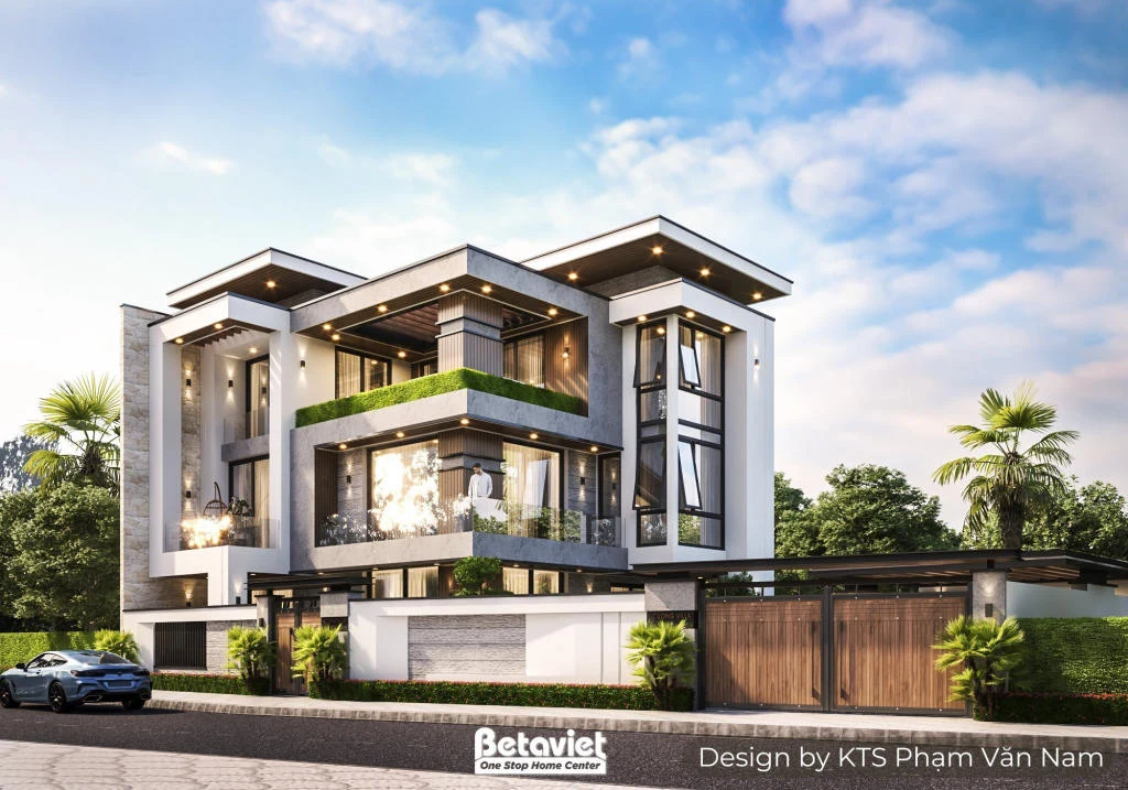 Mẫu thiết kế biệt thự 4 tầng phong cách hiện đại tại Hà Nội KT24610