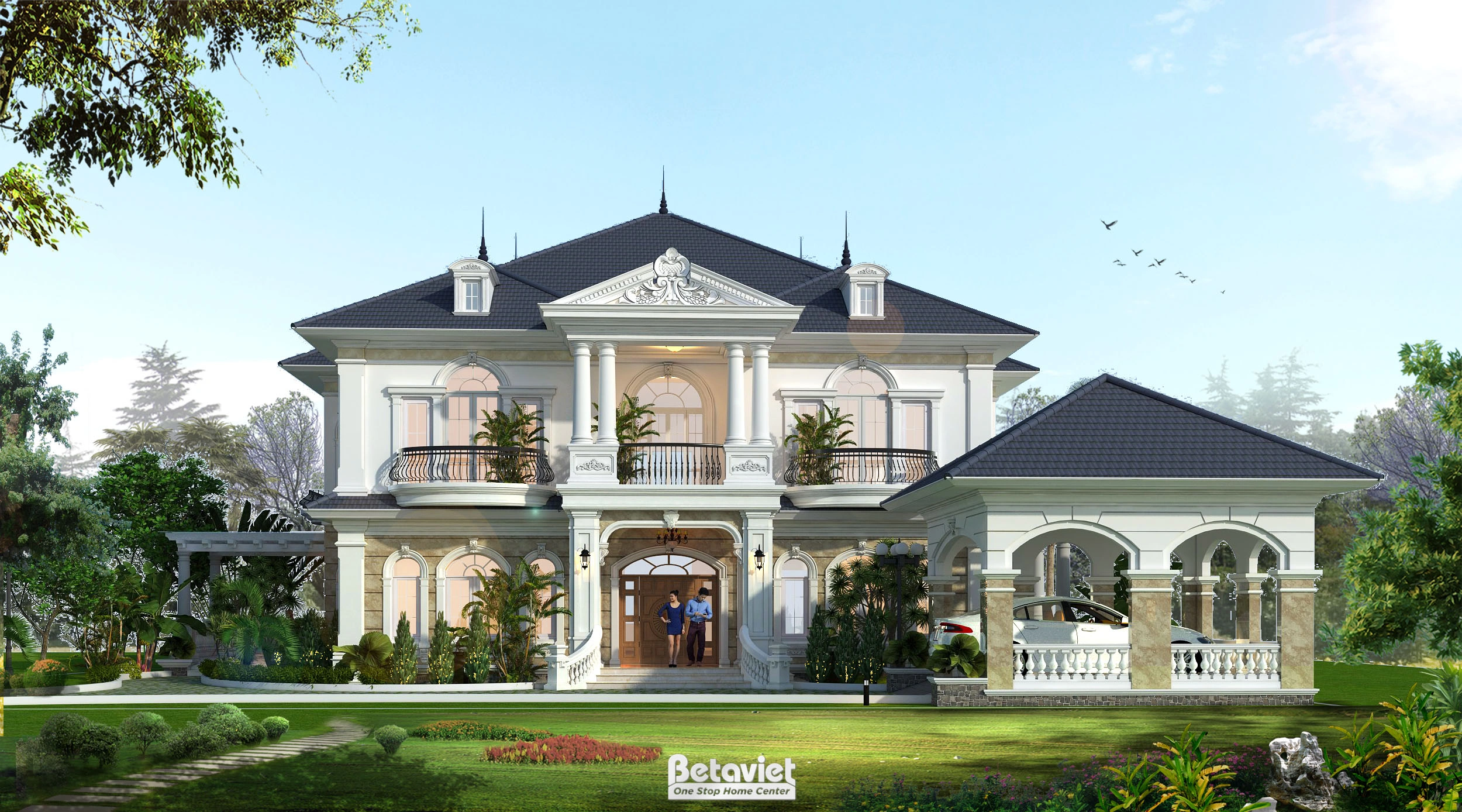 Mẫu thiết kế biệt thự tân cổ điển 2 tầng tại Phú thọ