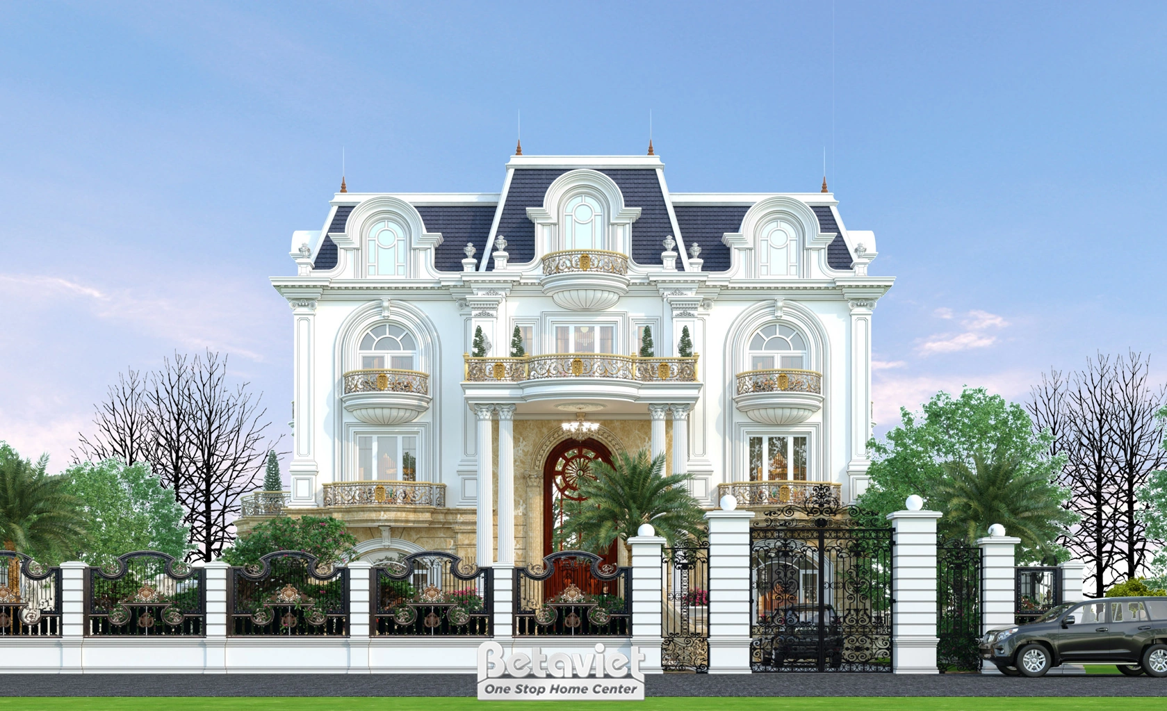 biệt thự 4 tầng phong cách tân cổ điển tại Ninh Bình