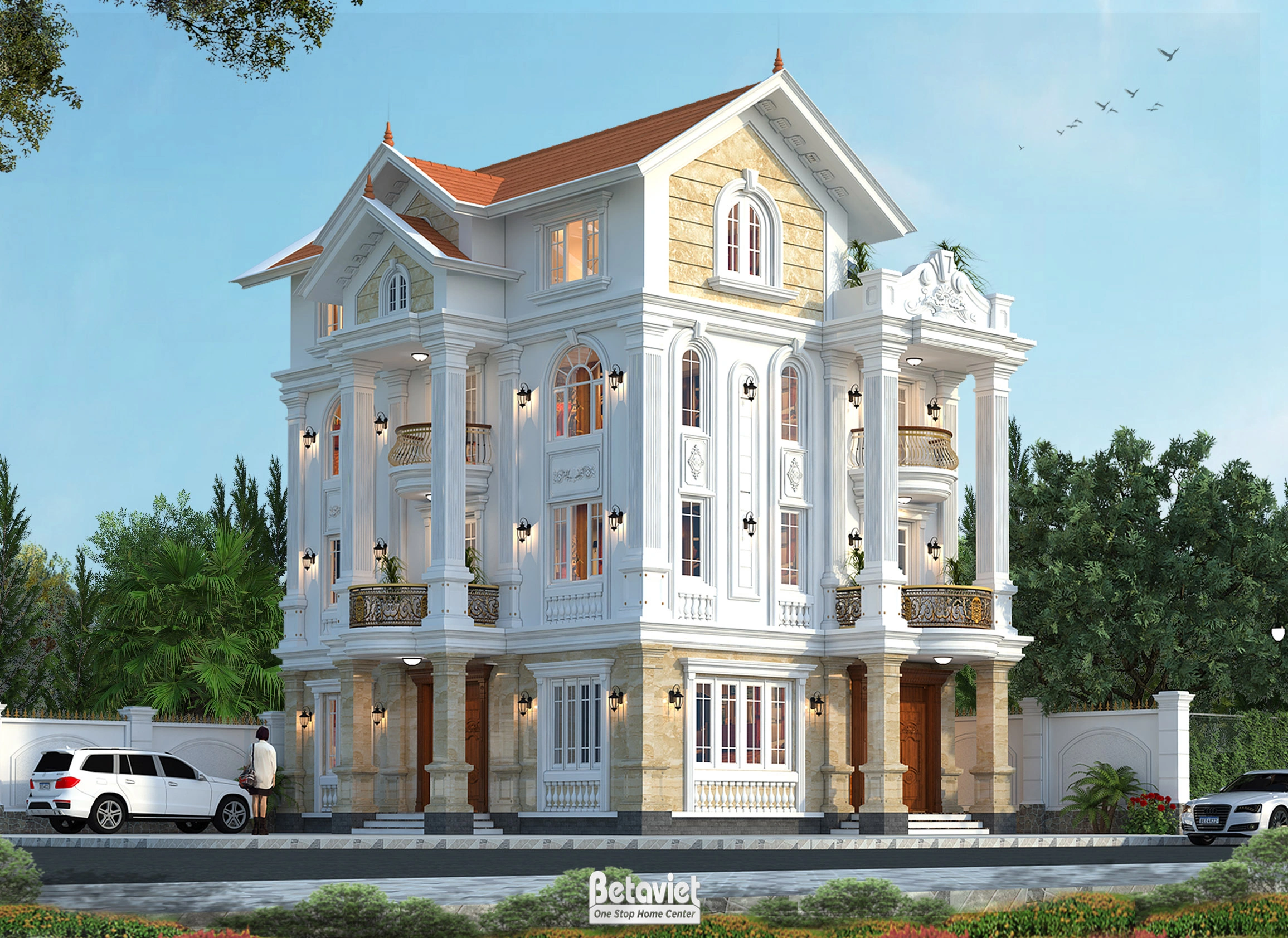 Dinh thự tân cổ điển 2 tầng mái Mansard tại Hải Phòng