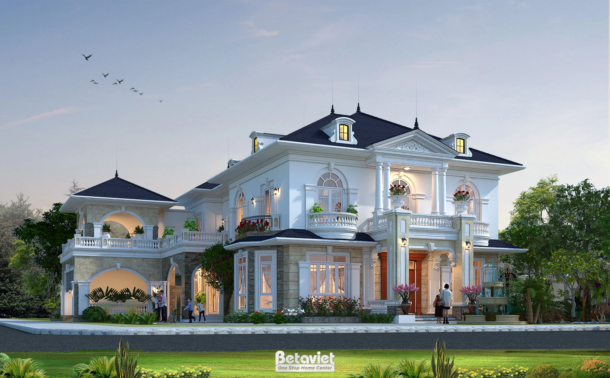 Mẫu thiết kế biệt thự 3 tầng phong cách tân cổ điển tại Hà Nam