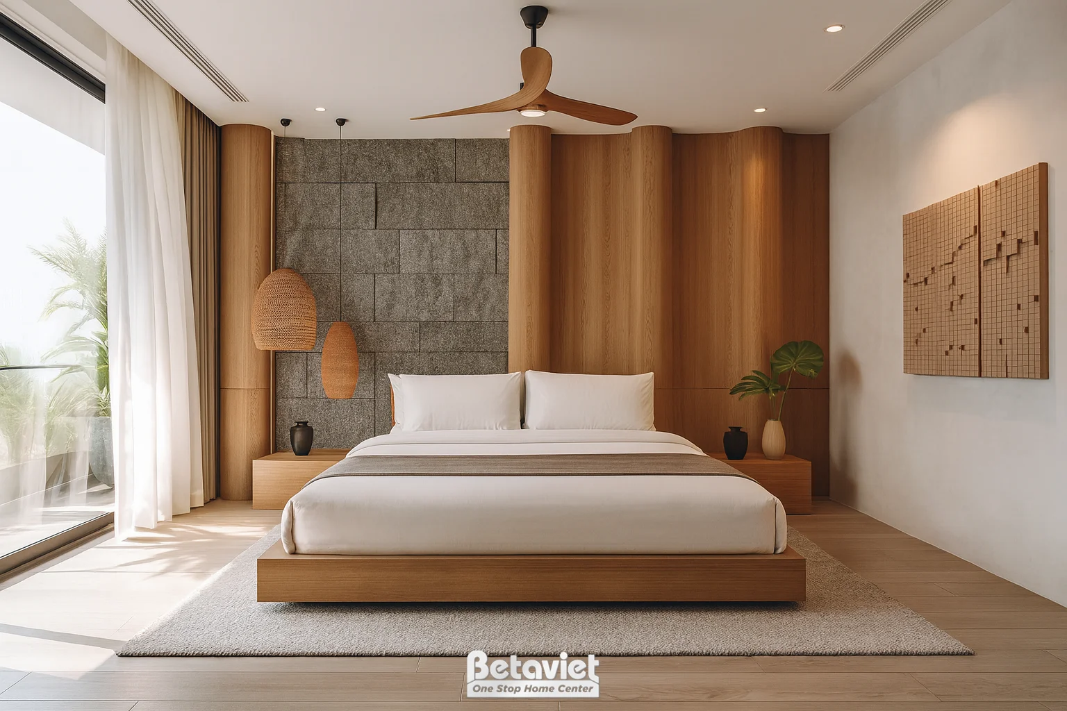 Phòng ngủ hồng tinh tế biệt thự